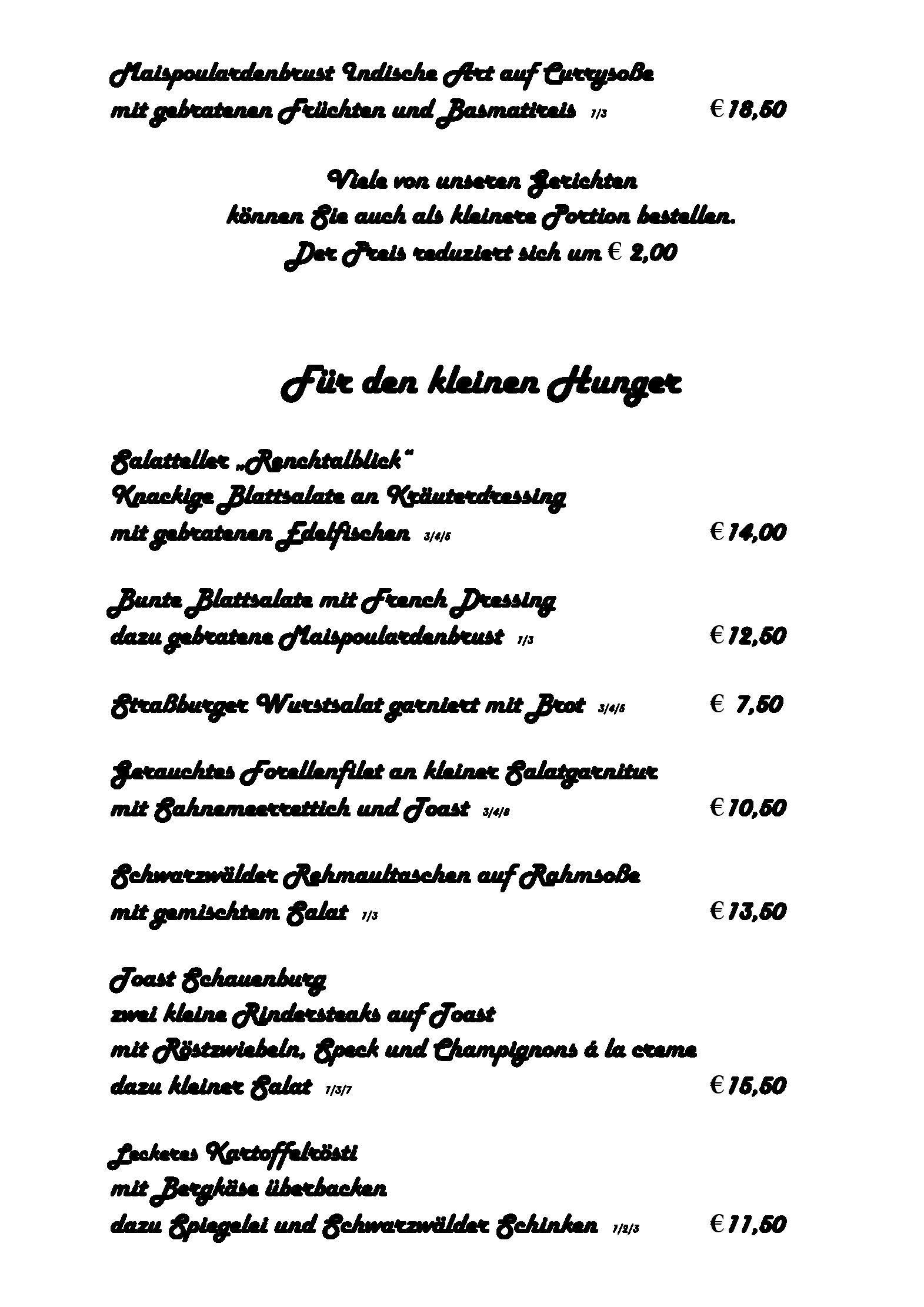 Speisekarte