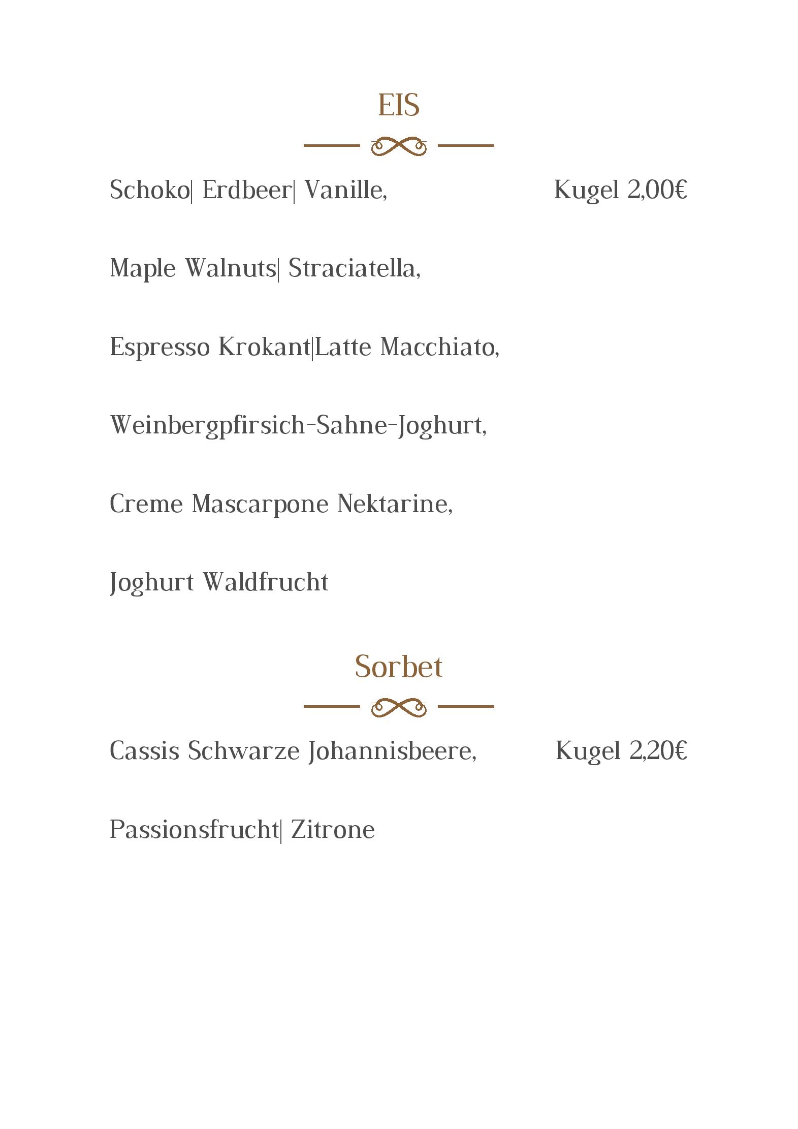 Speisekarte