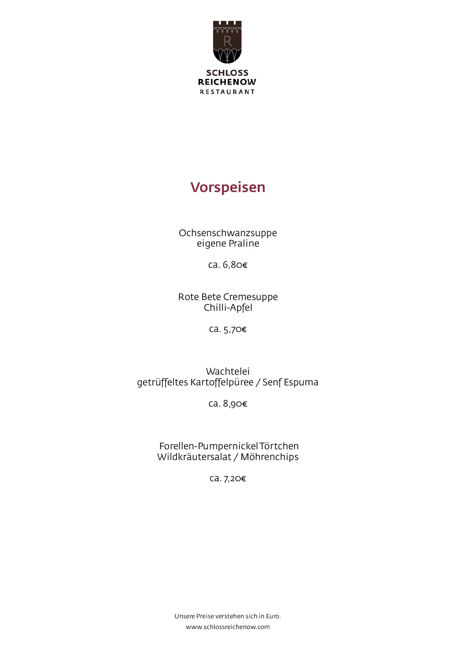 Speisekarte