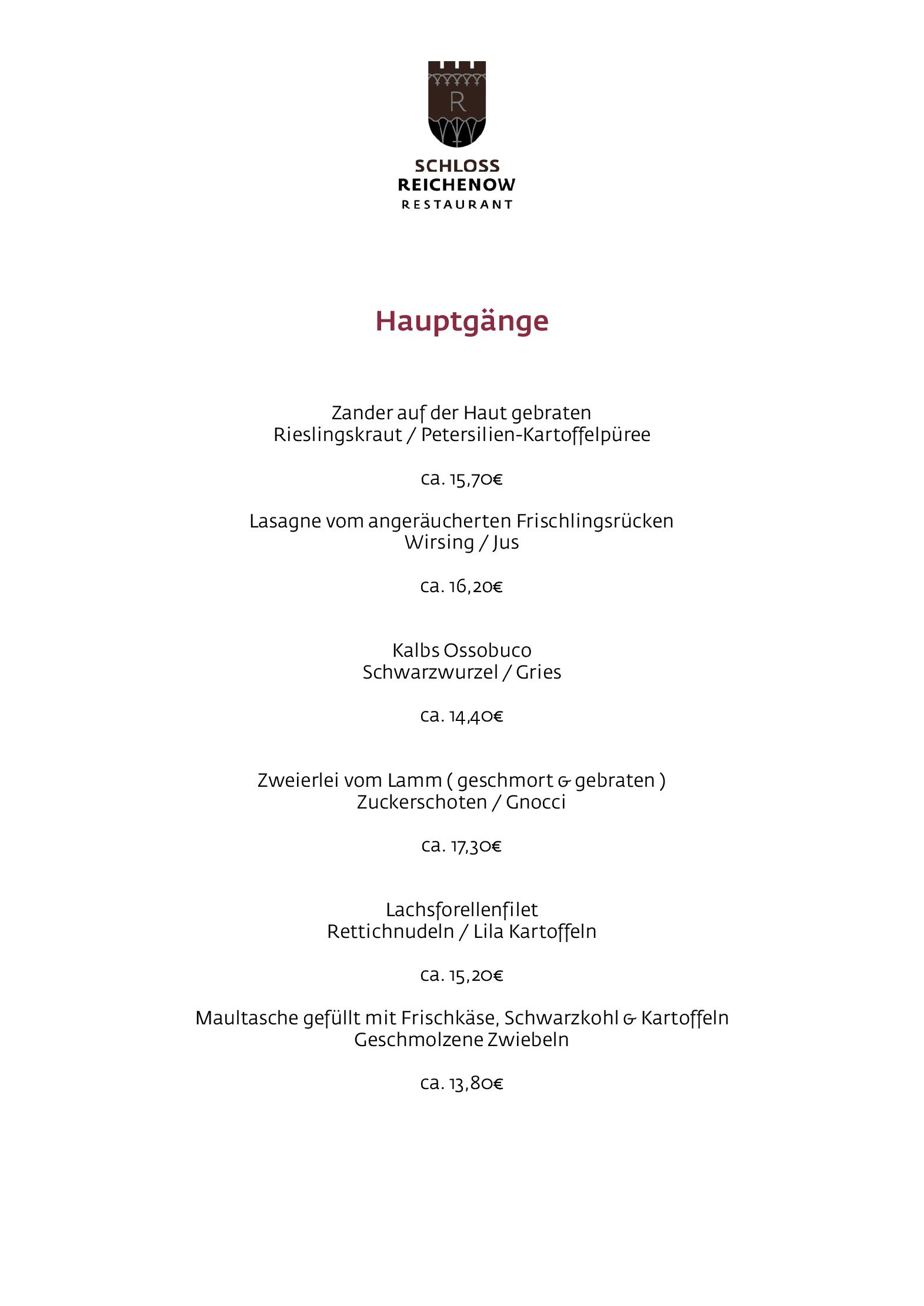 Speisekarte