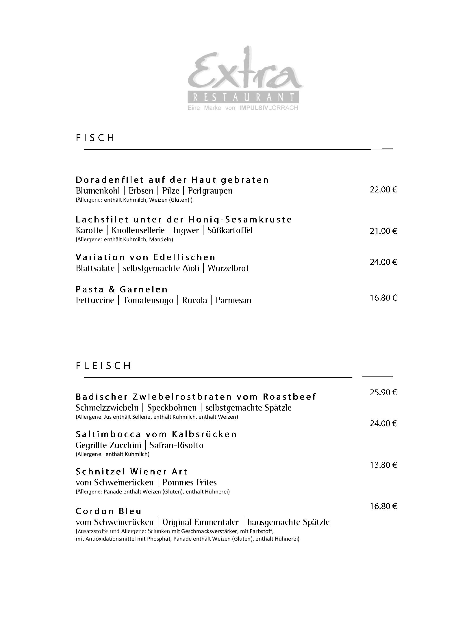 Speisekarte