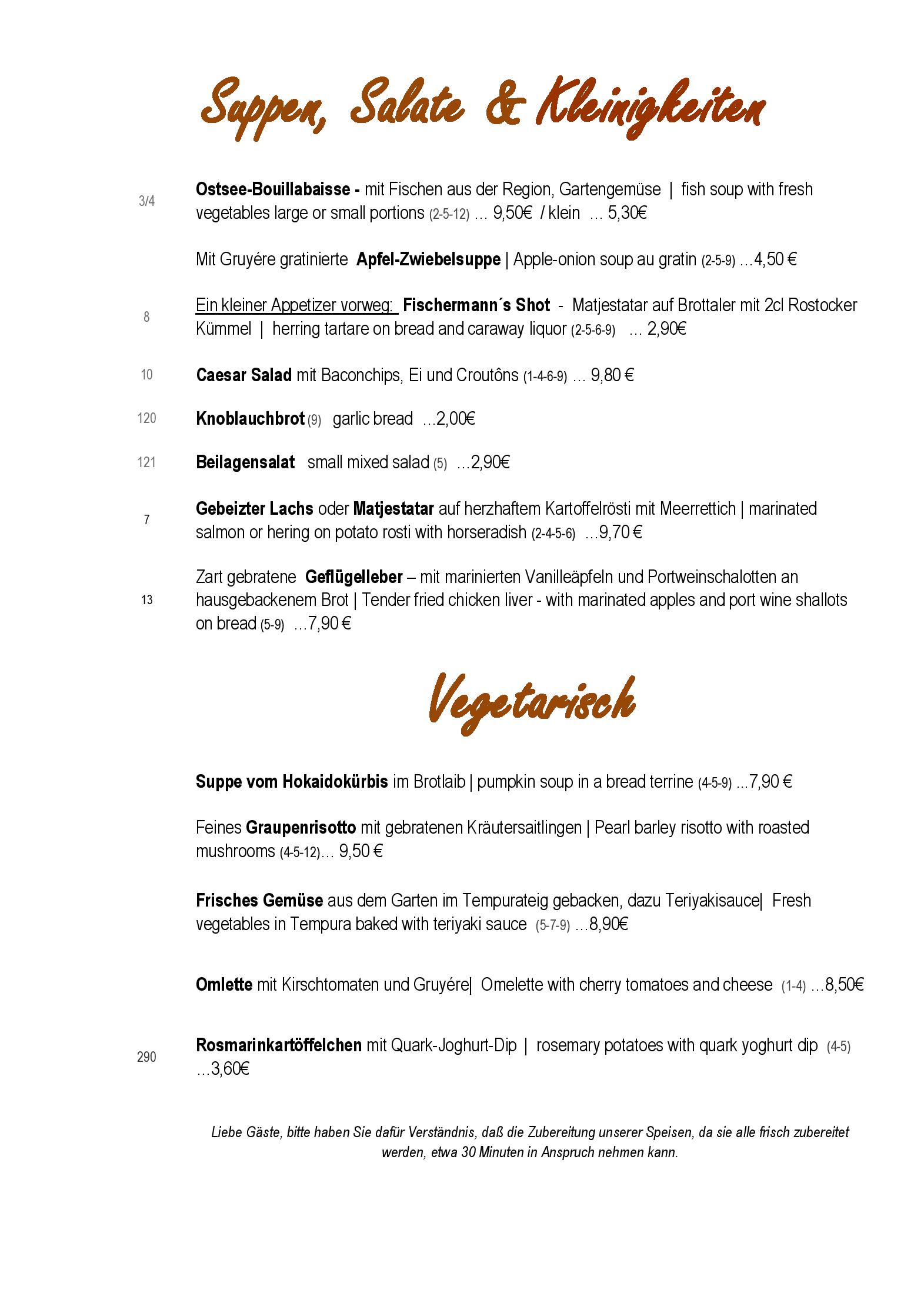Speisekarte