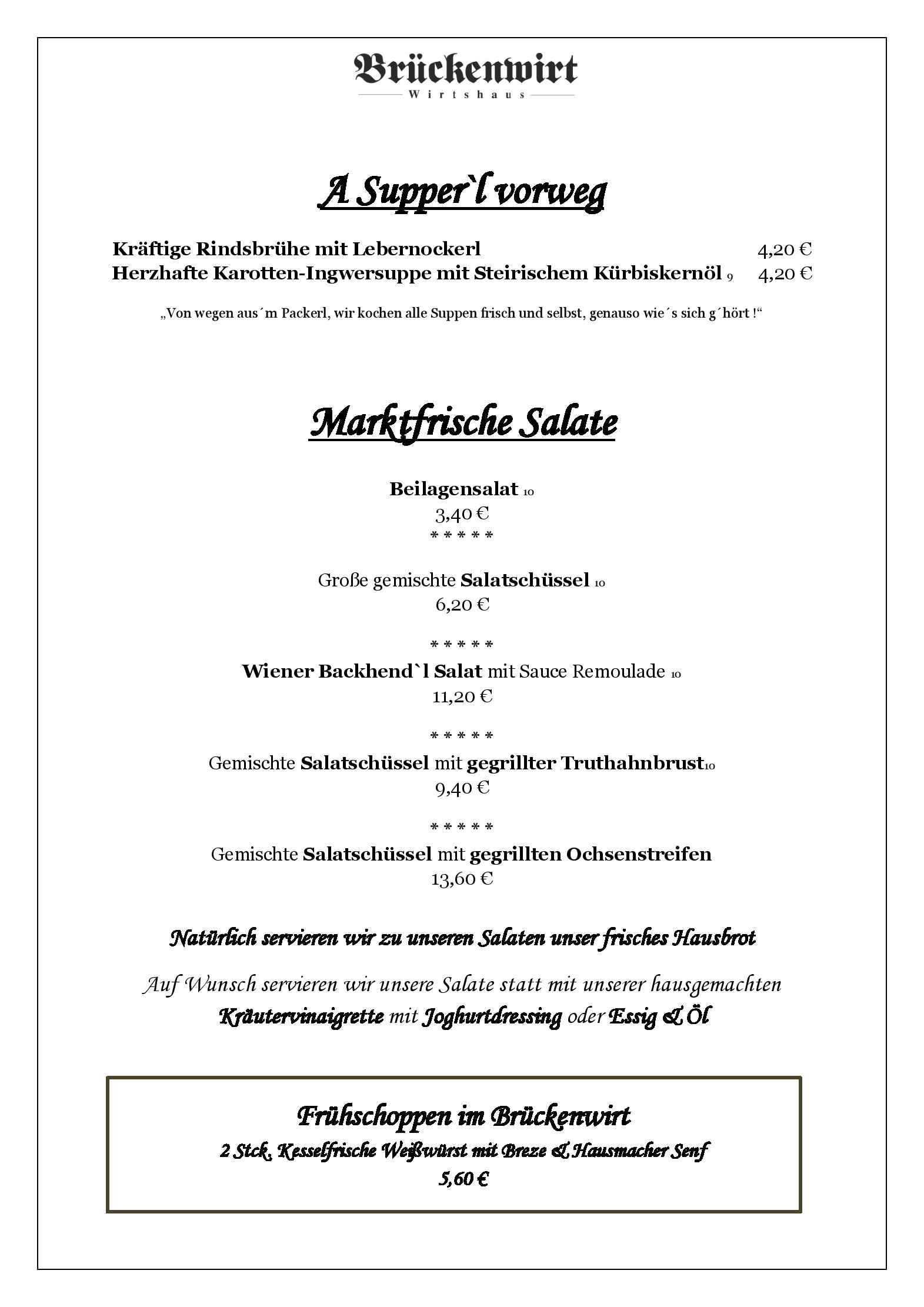 Speisekarte