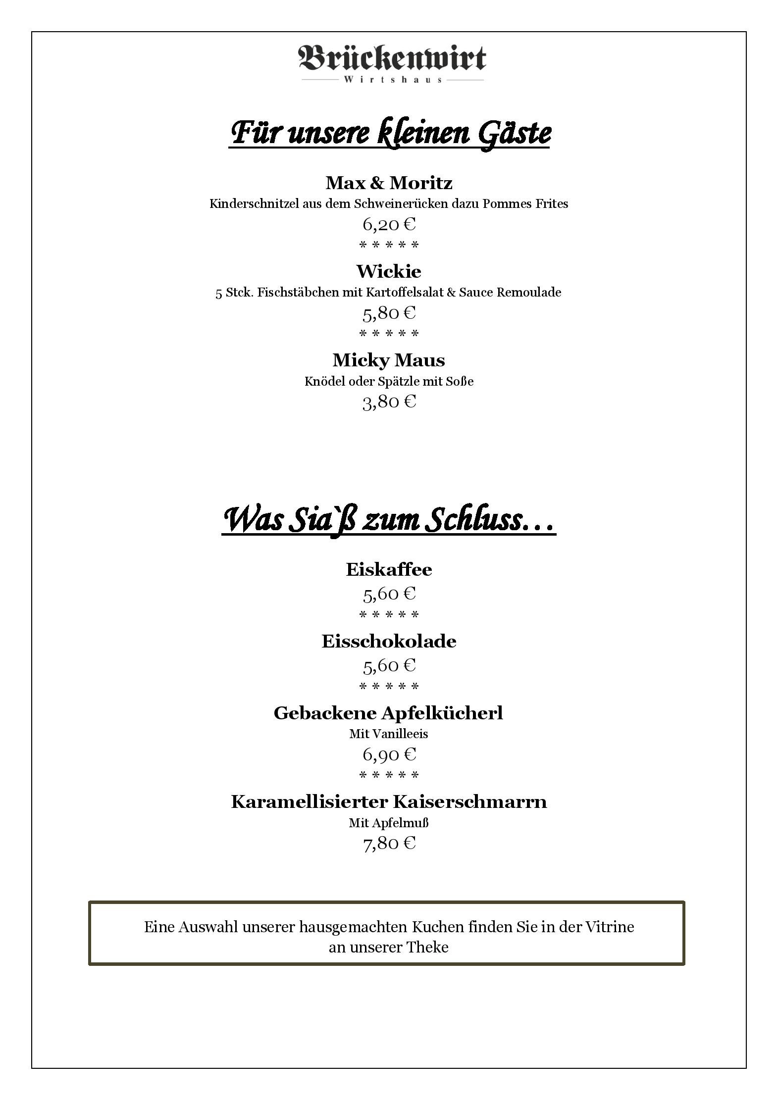 Speisekarte