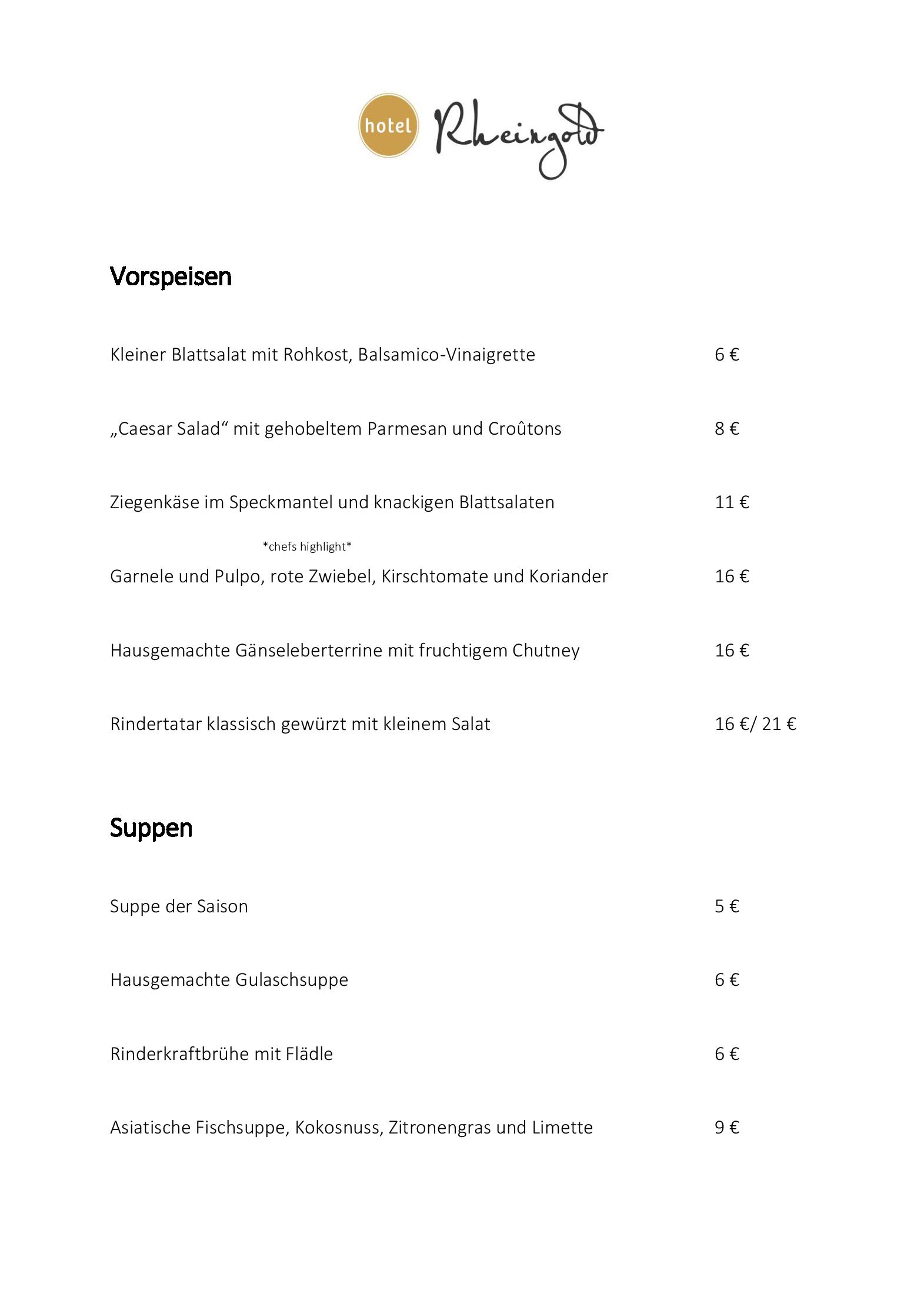 Speisekarte