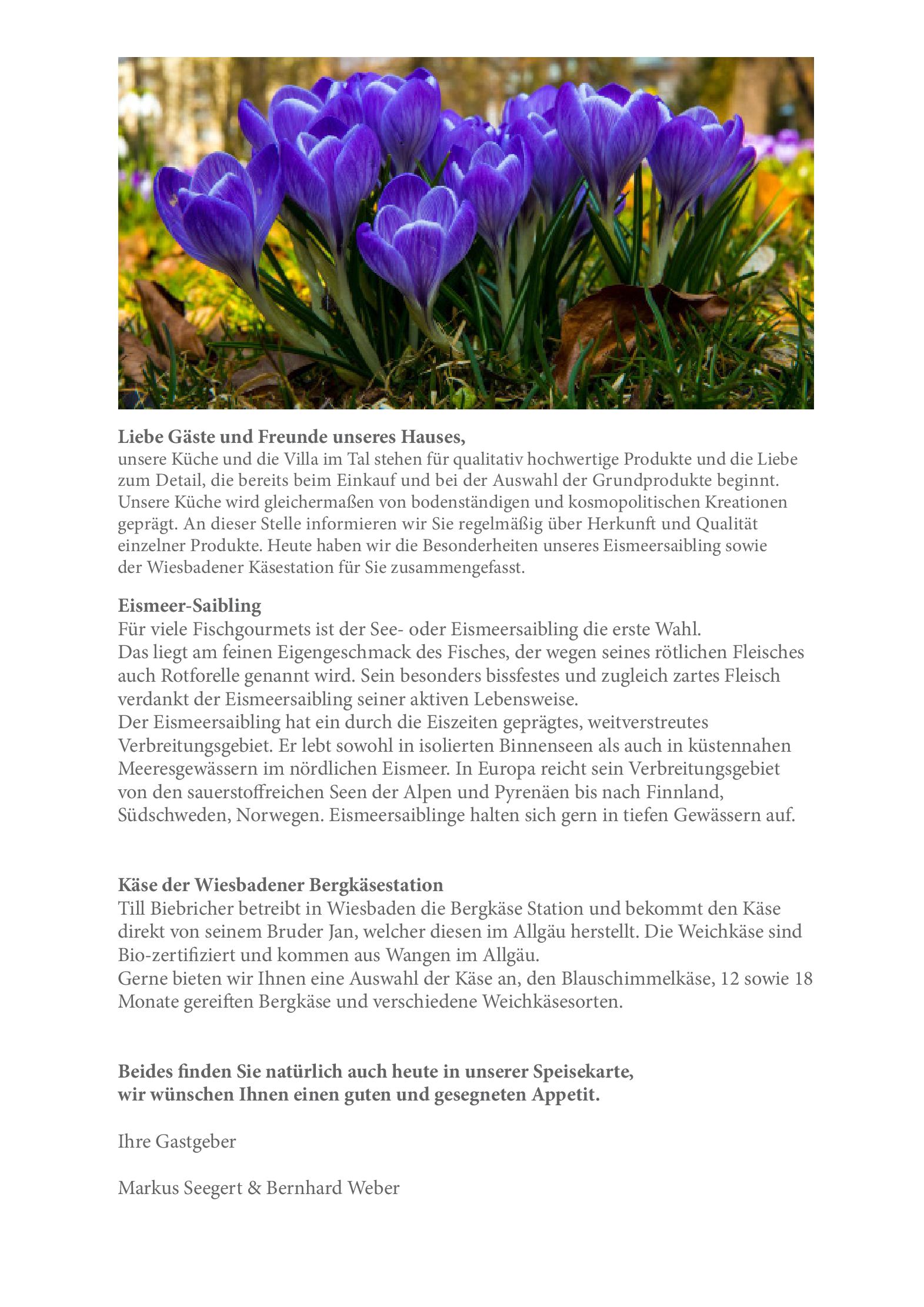 Speisekarte