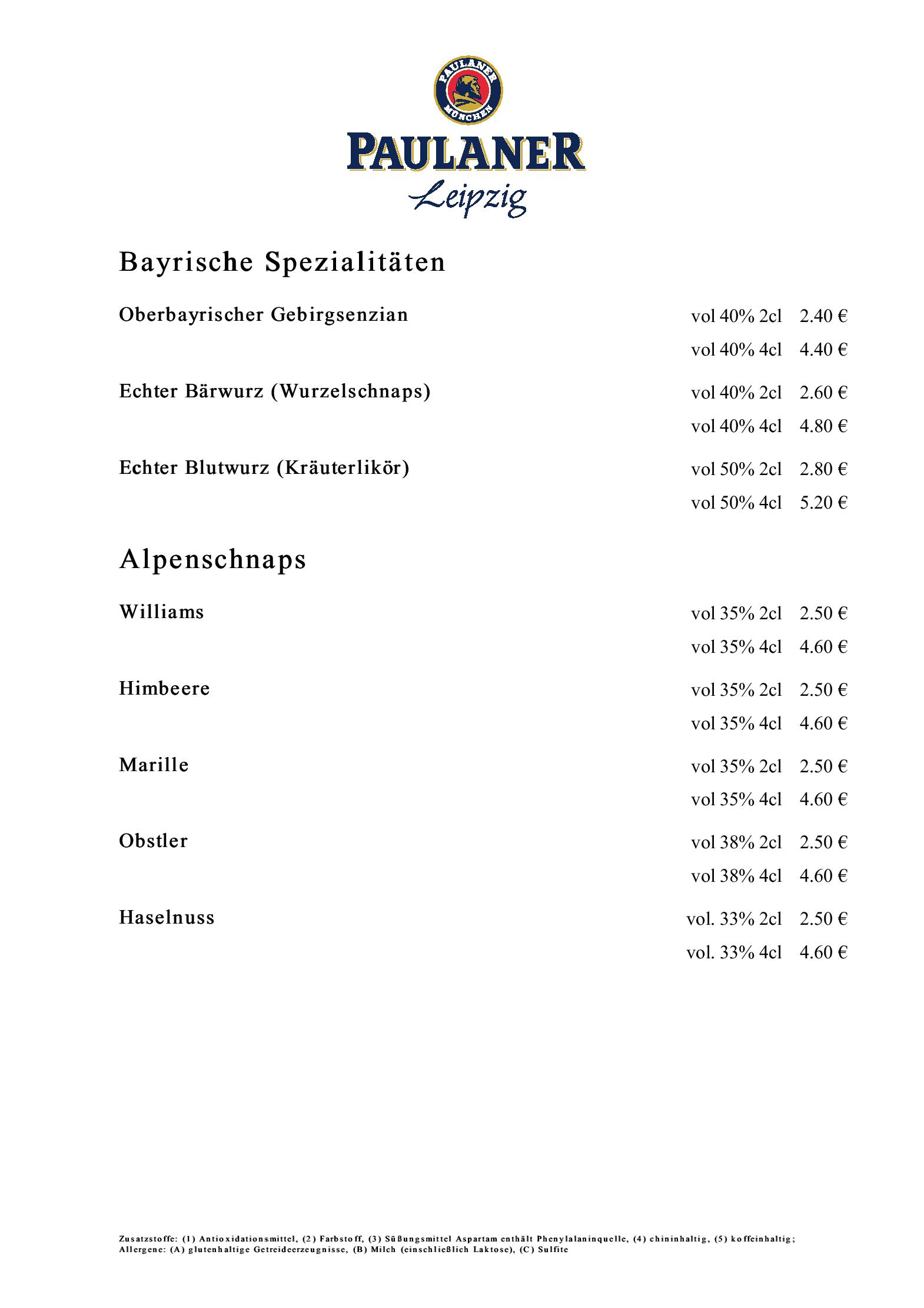 Speisekarte