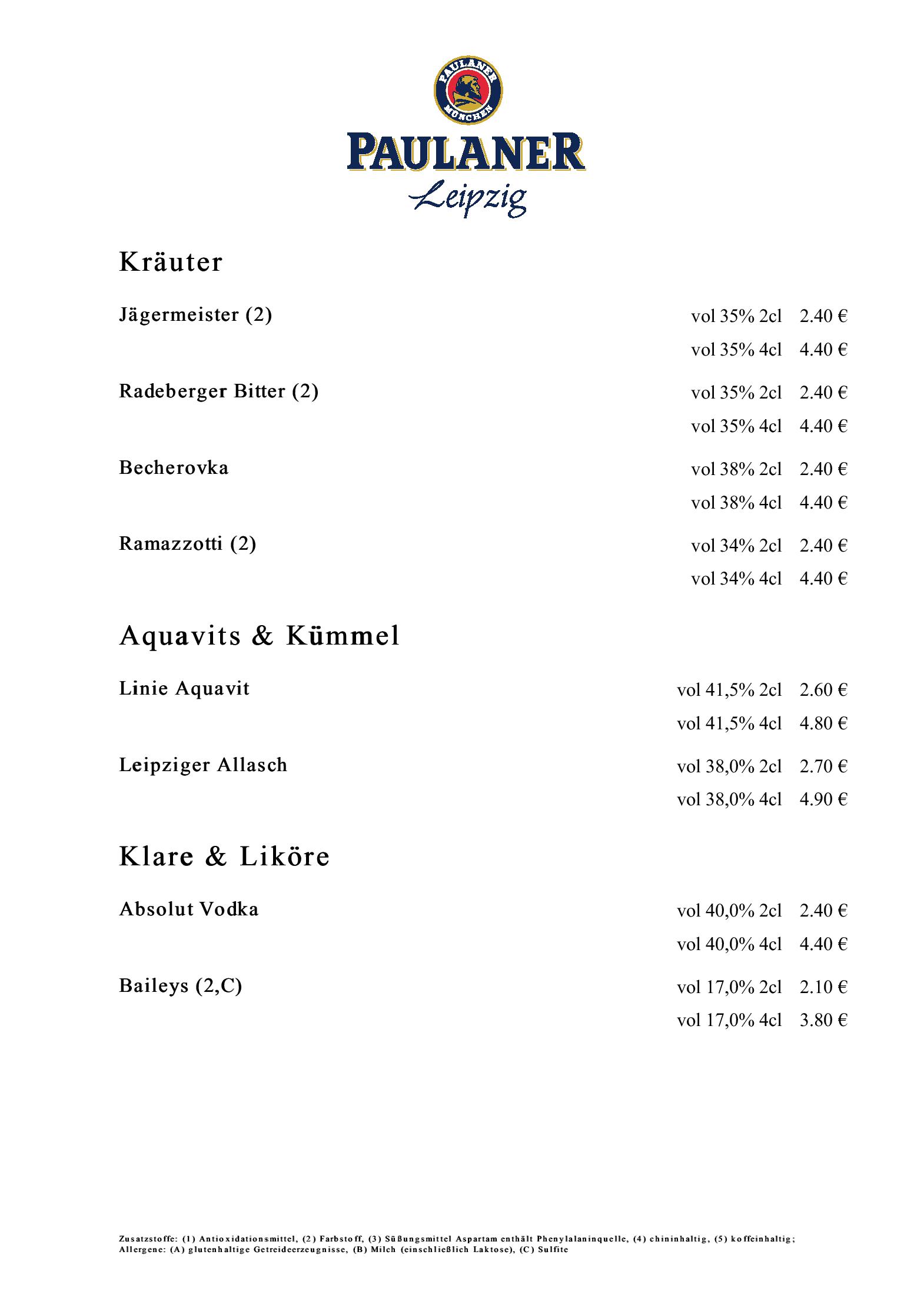 Speisekarte