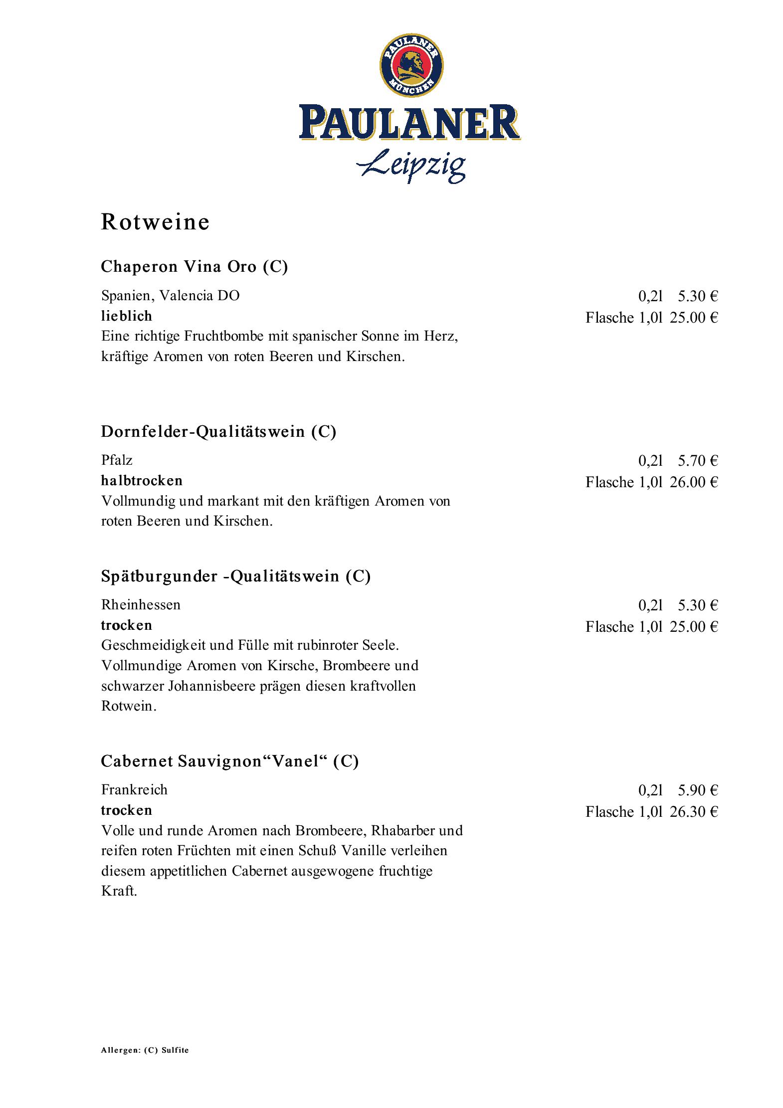 Speisekarte