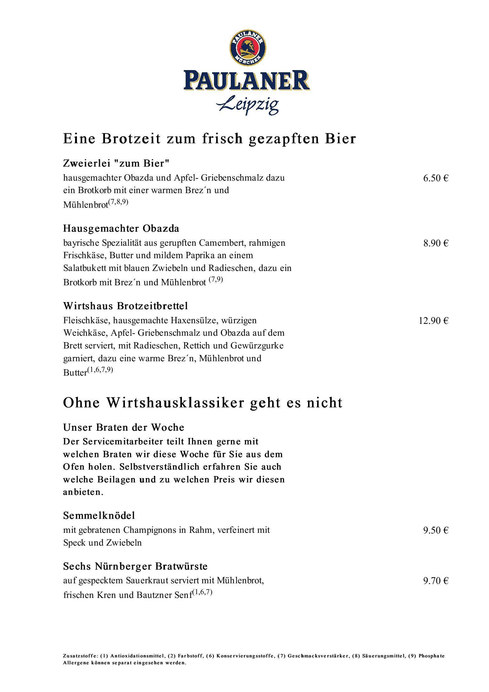Speisekarte