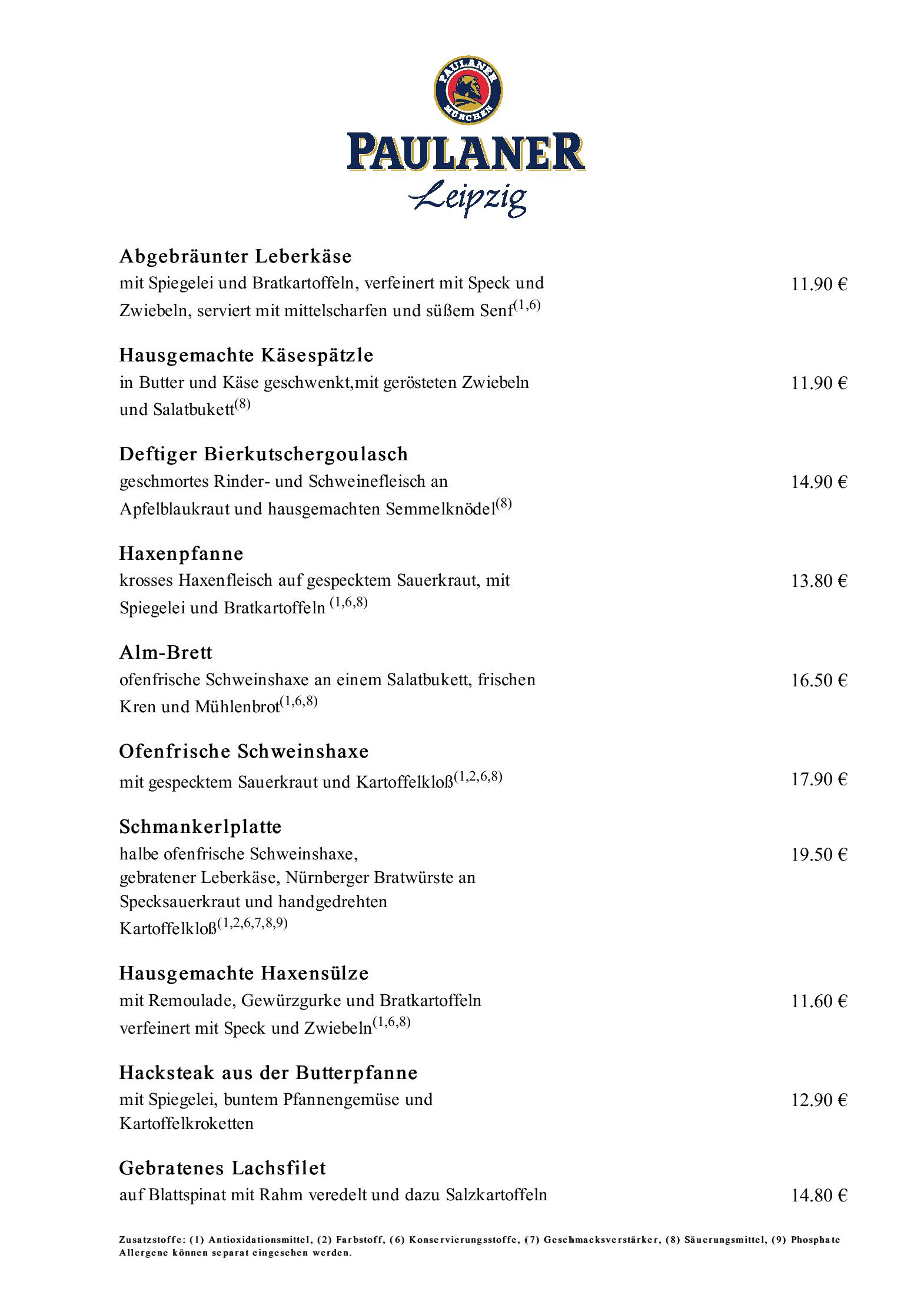 Speisekarte