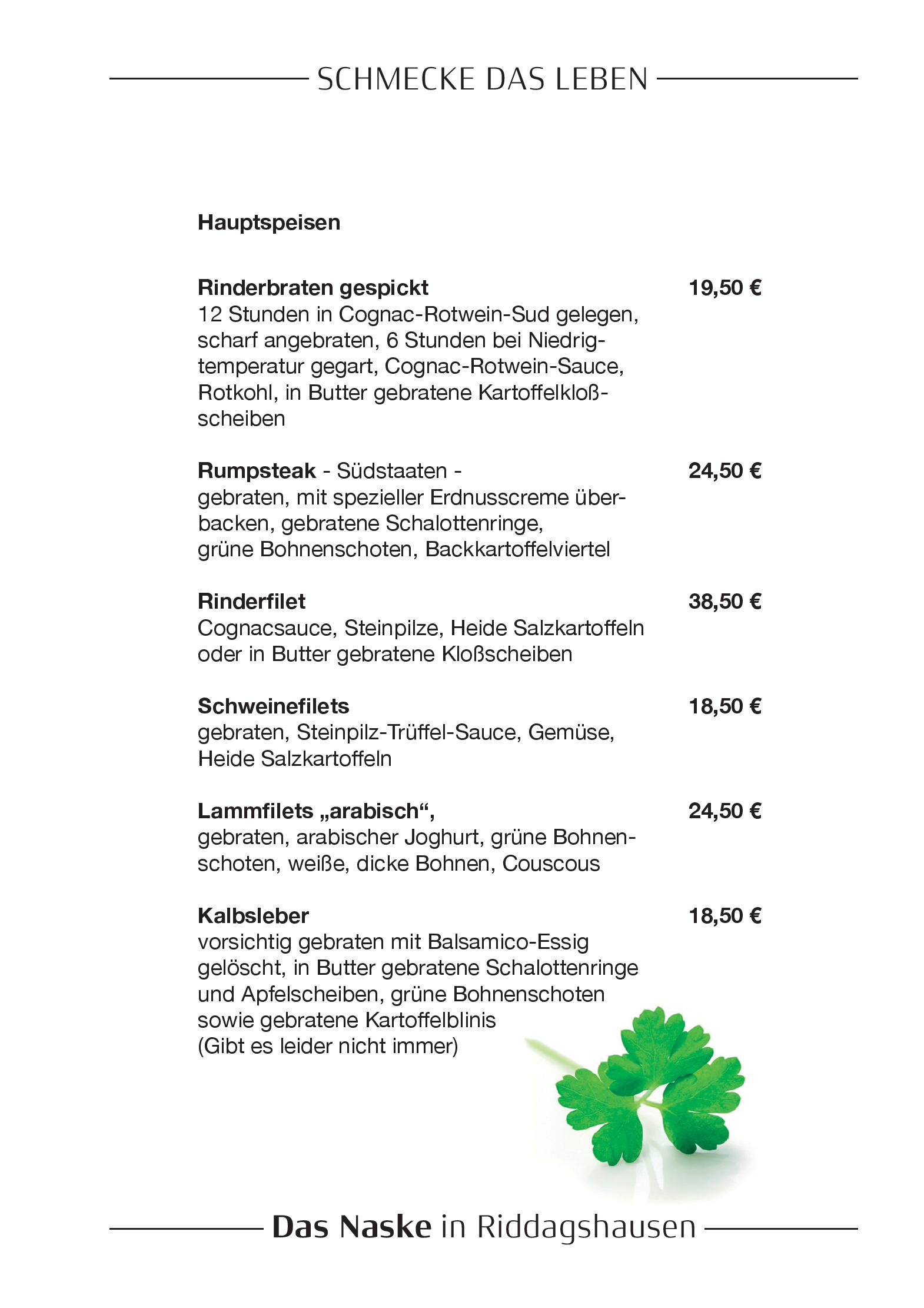 Speisekarte