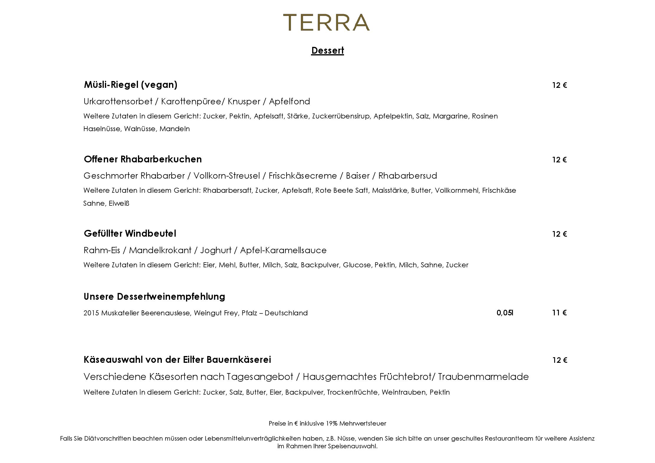 Speisekarte
