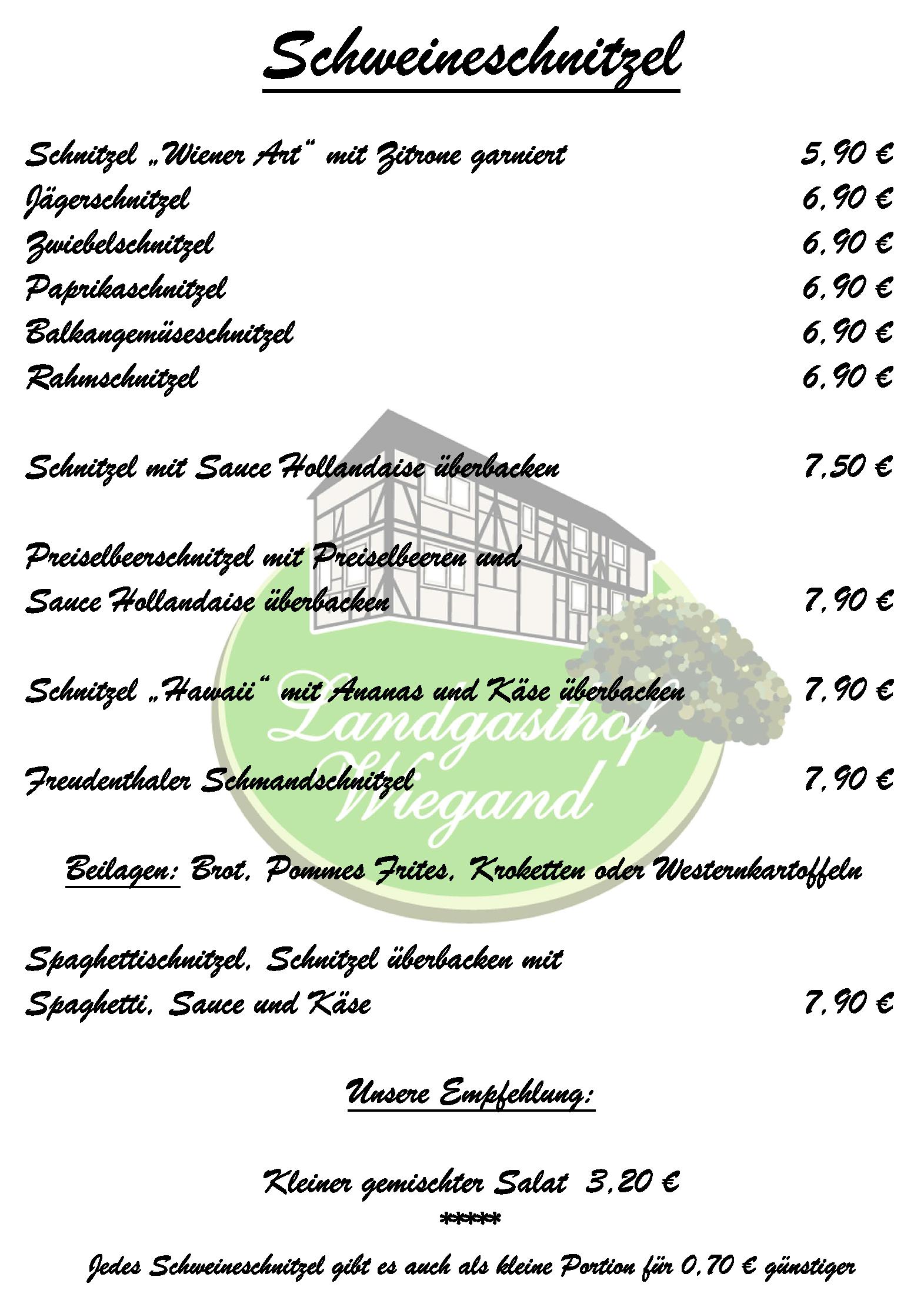 Speisekarte