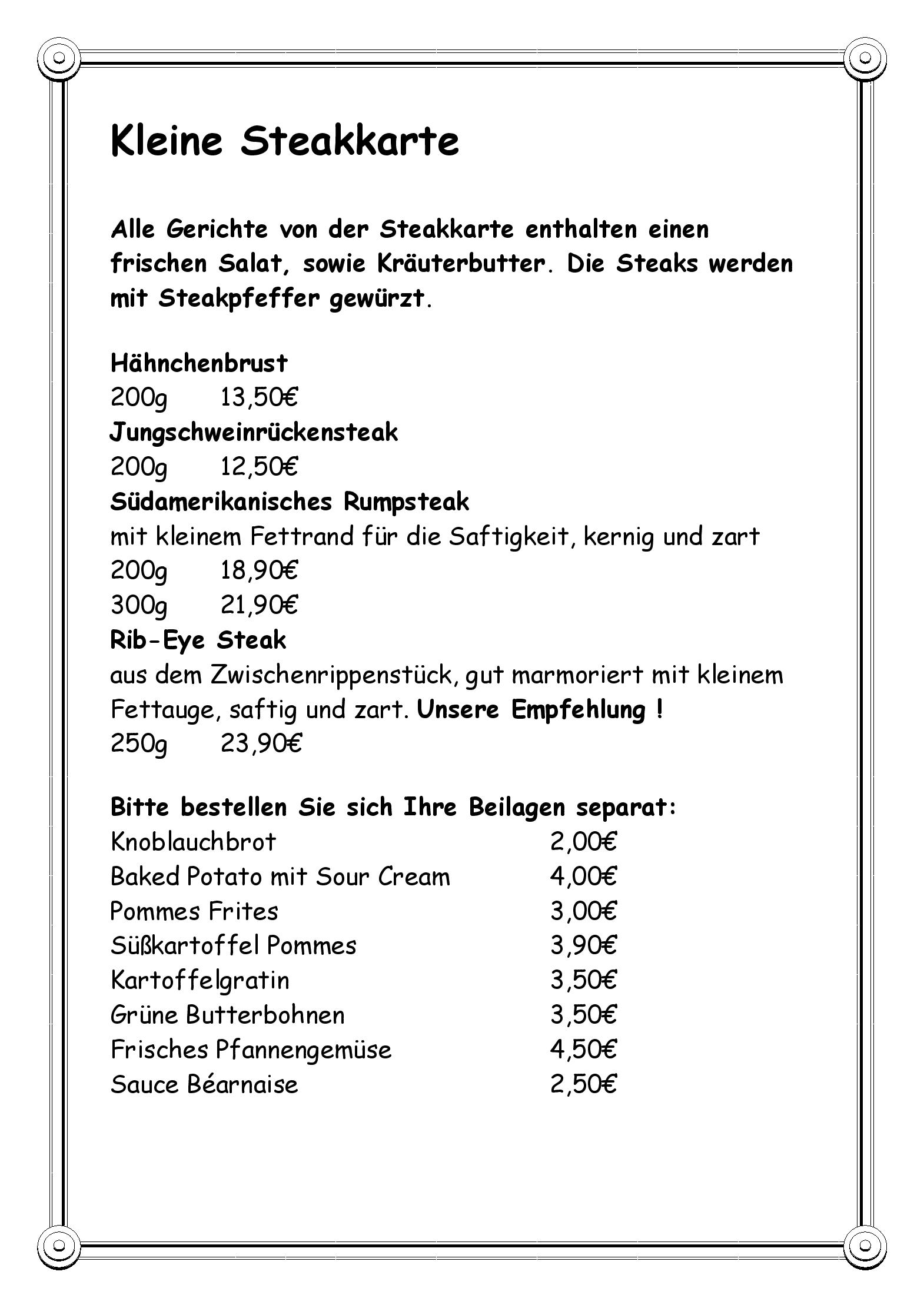 Speisekarte