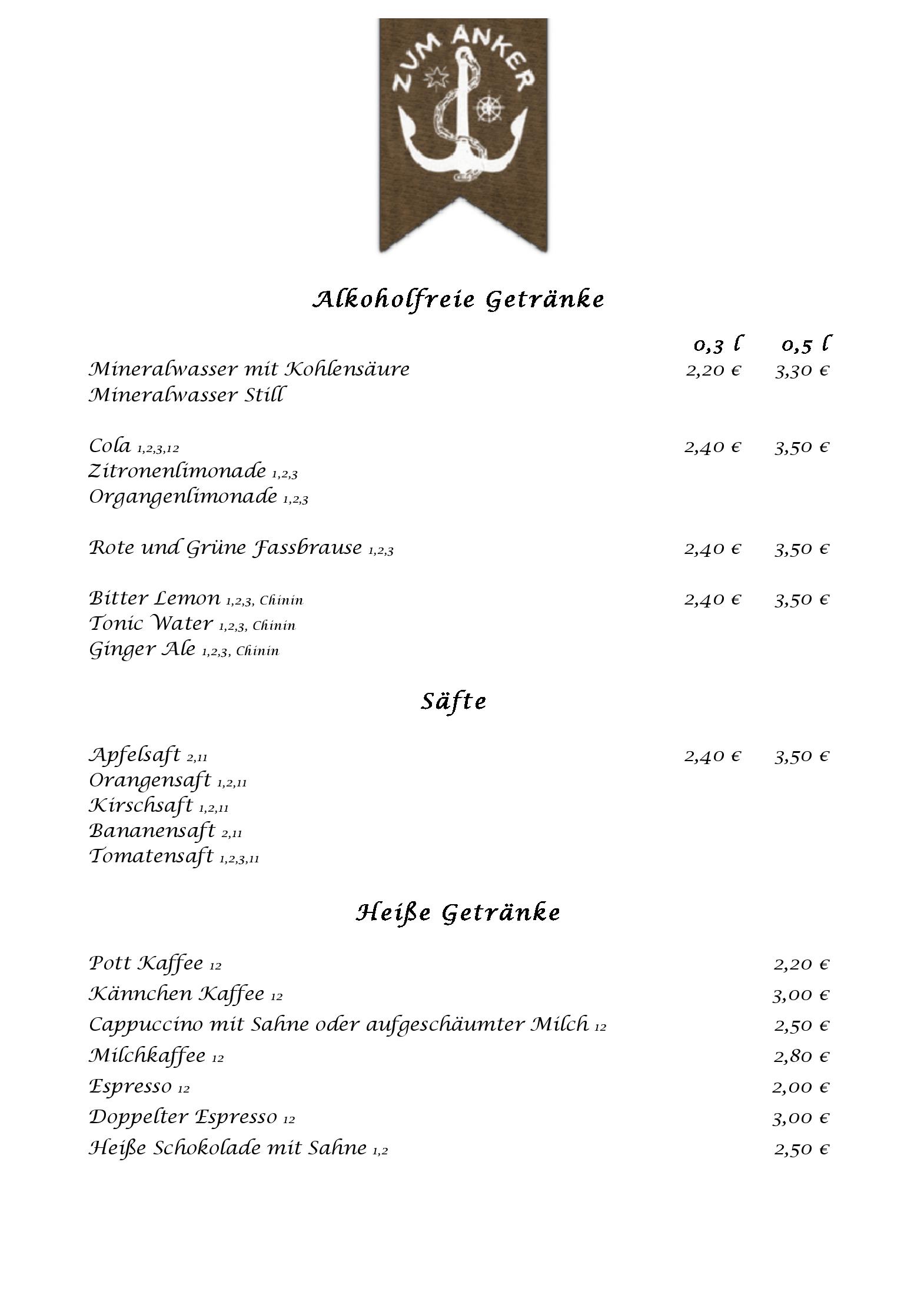 Speisekarte
