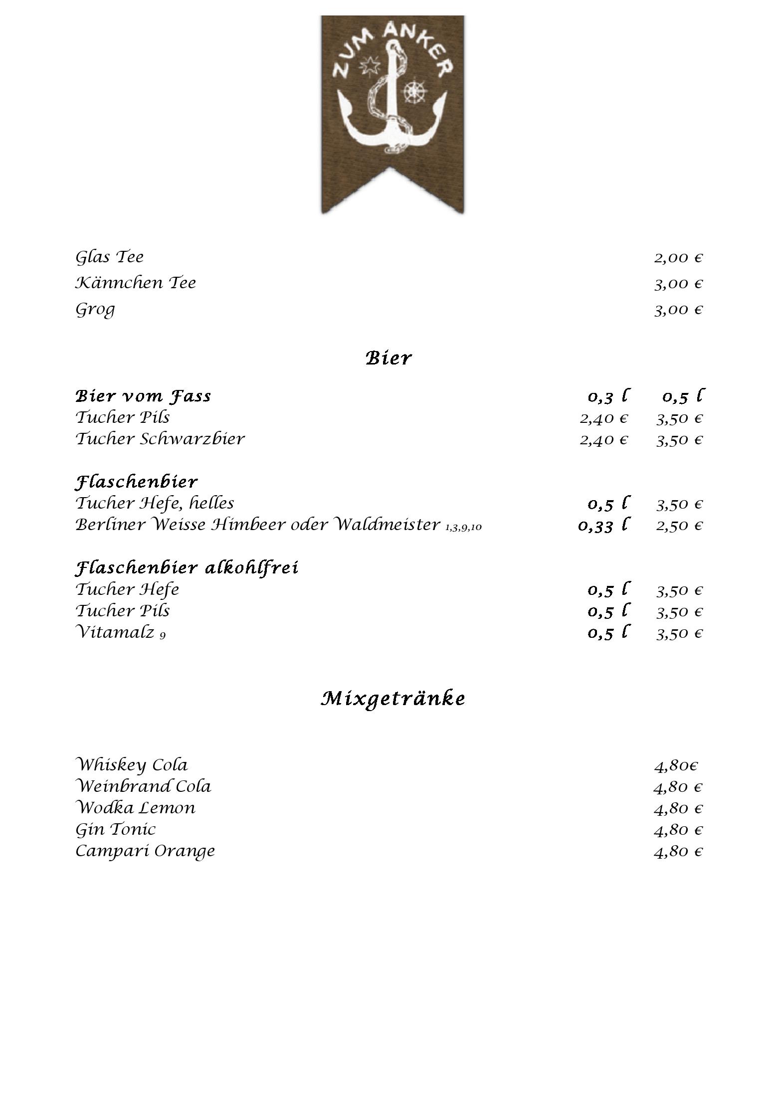 Speisekarte
