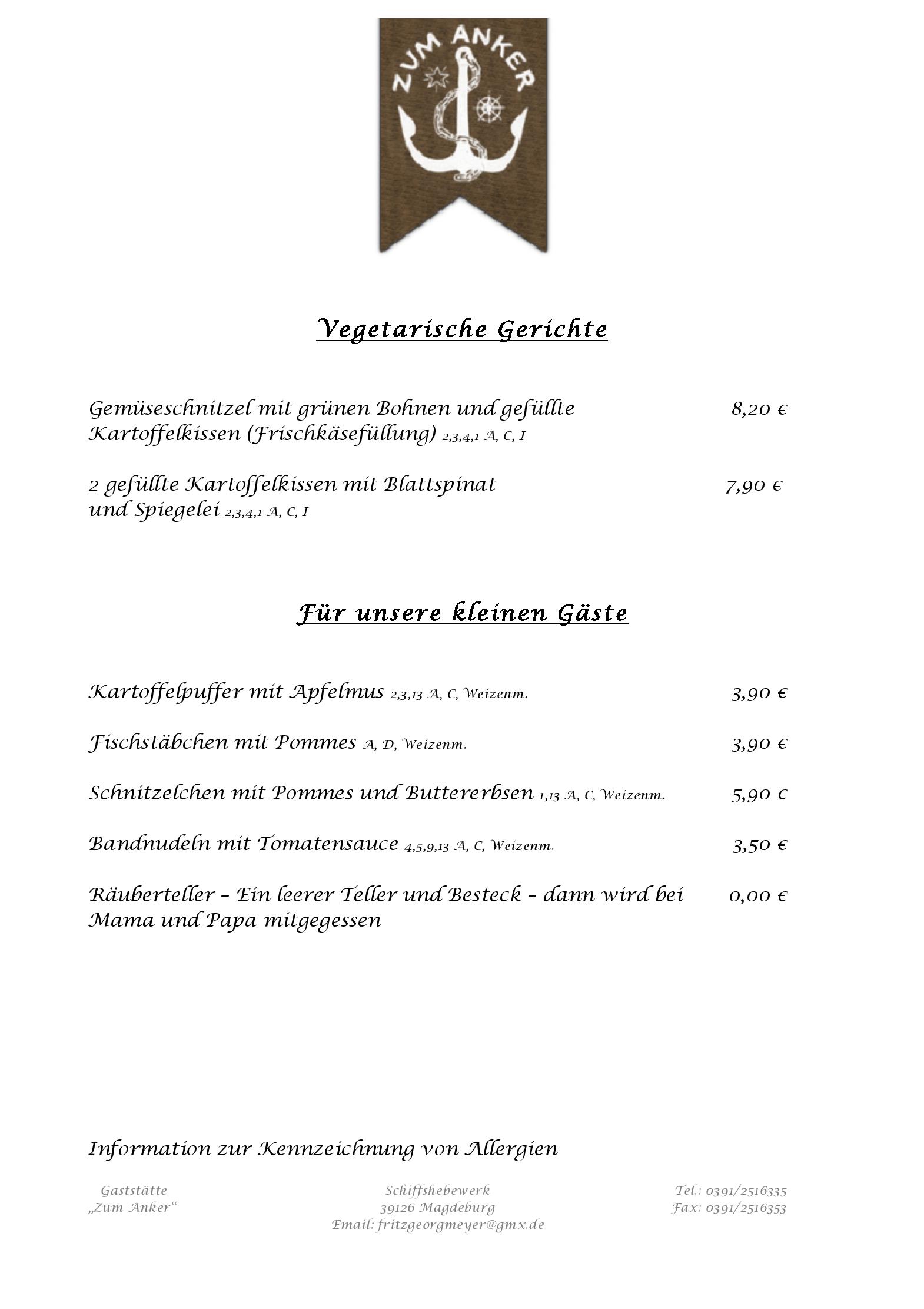 Speisekarte
