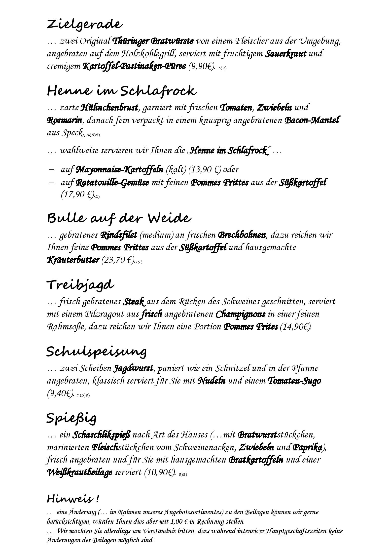Speisekarte