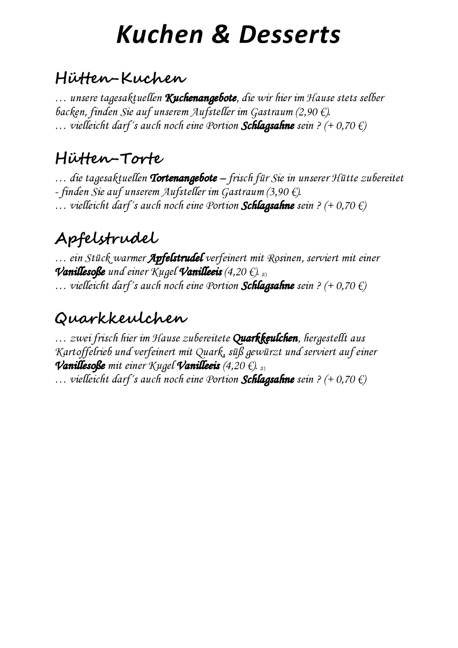 Speisekarte