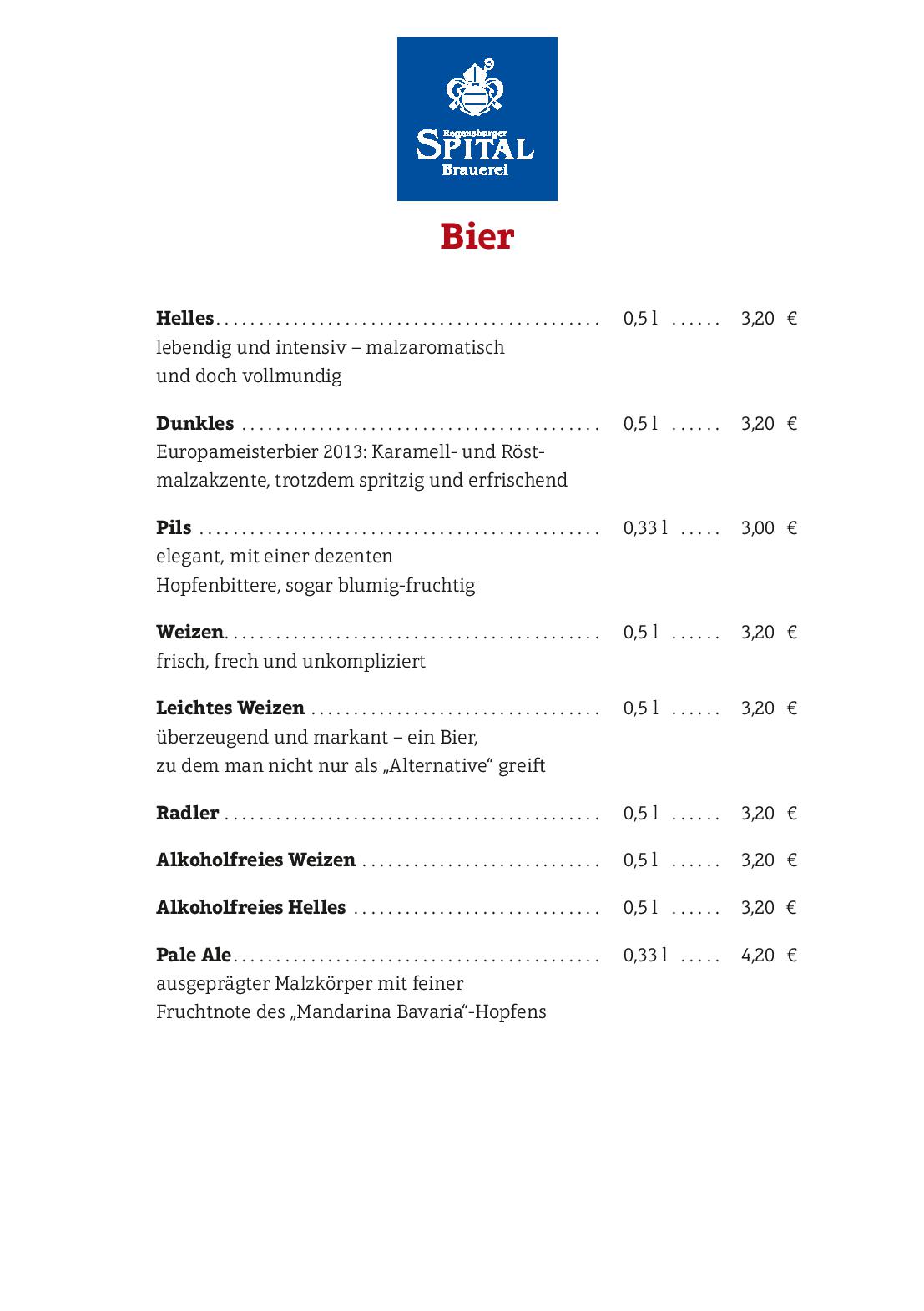 Speisekarte