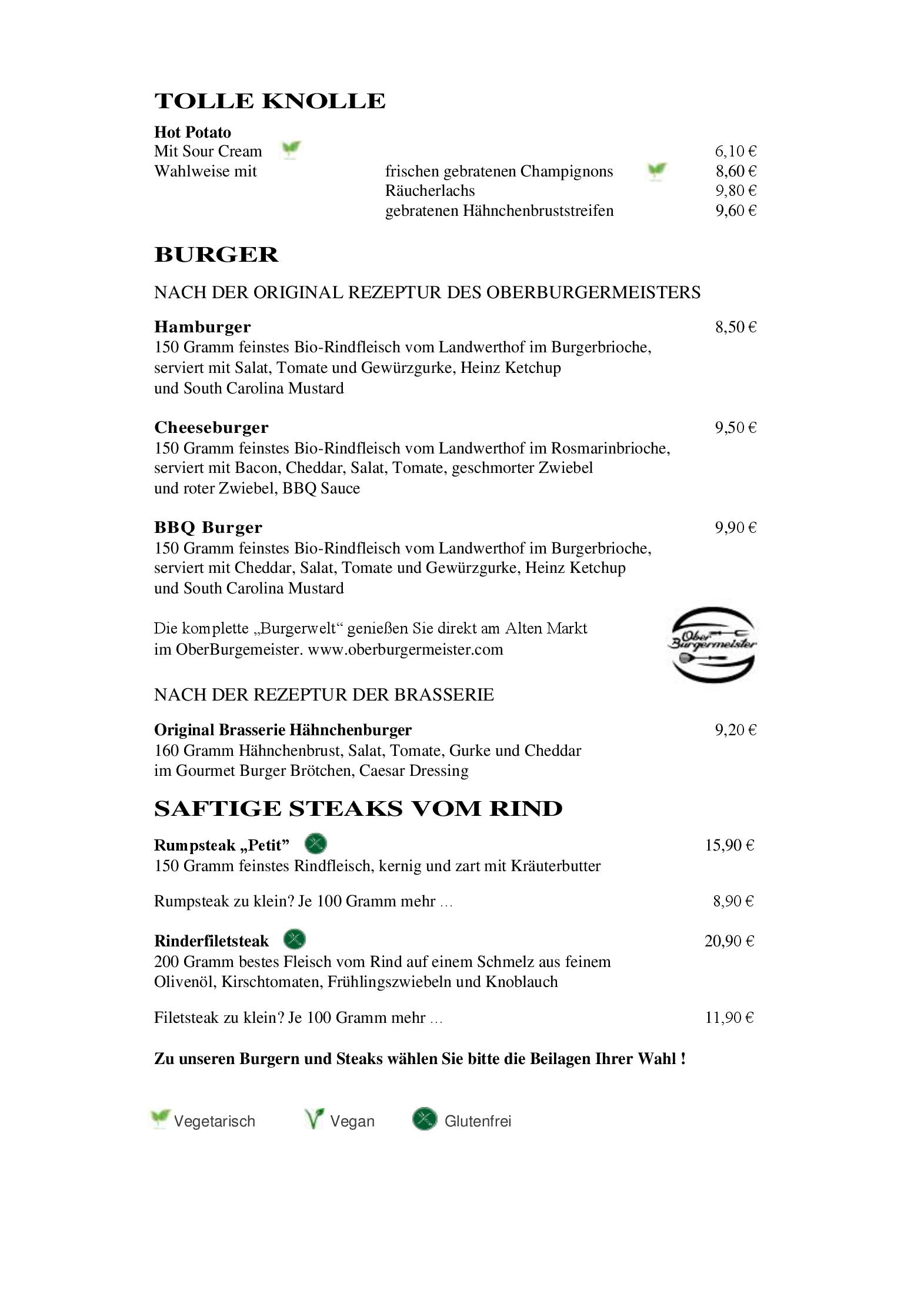 Speisekarte