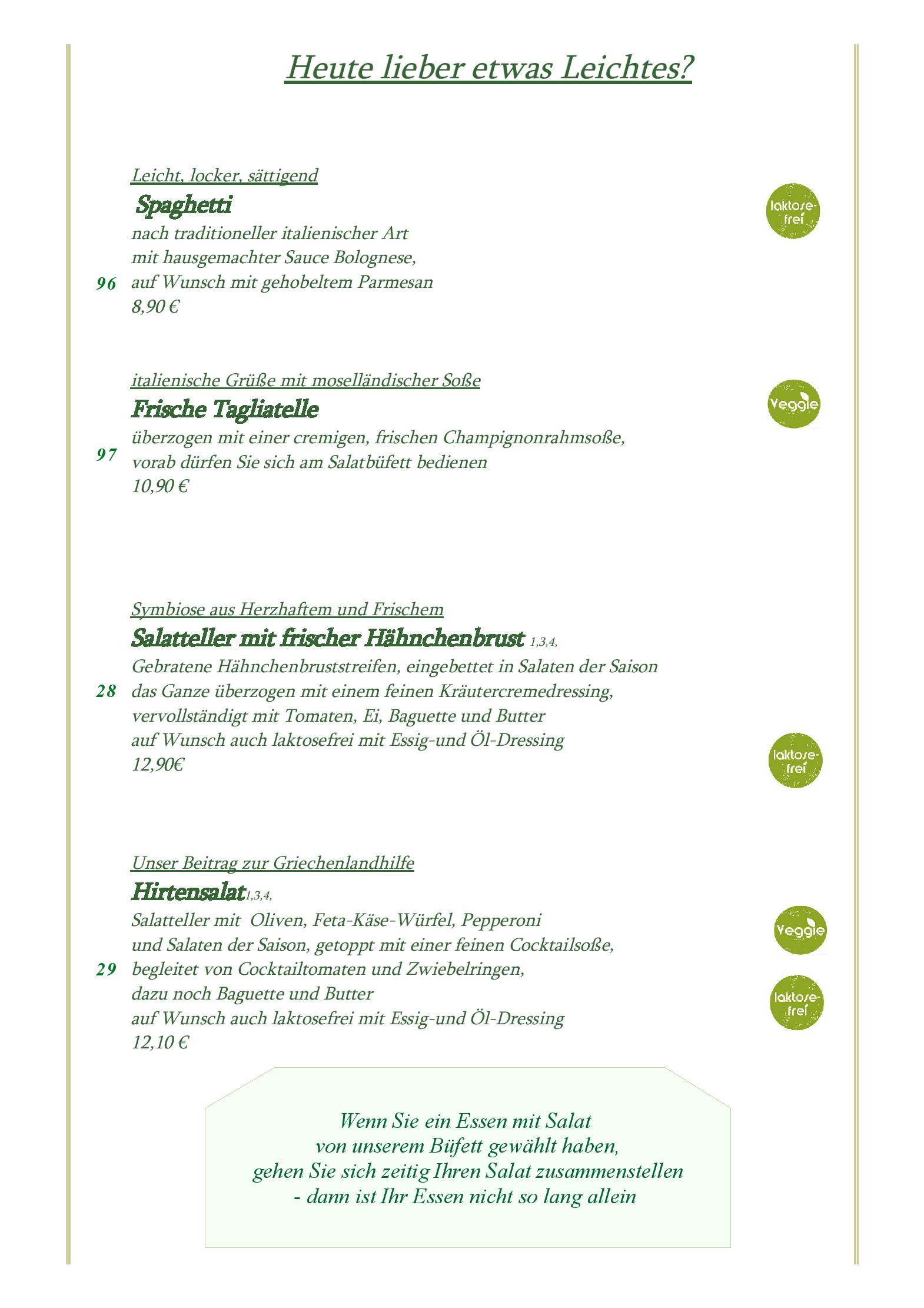 Speisekarte