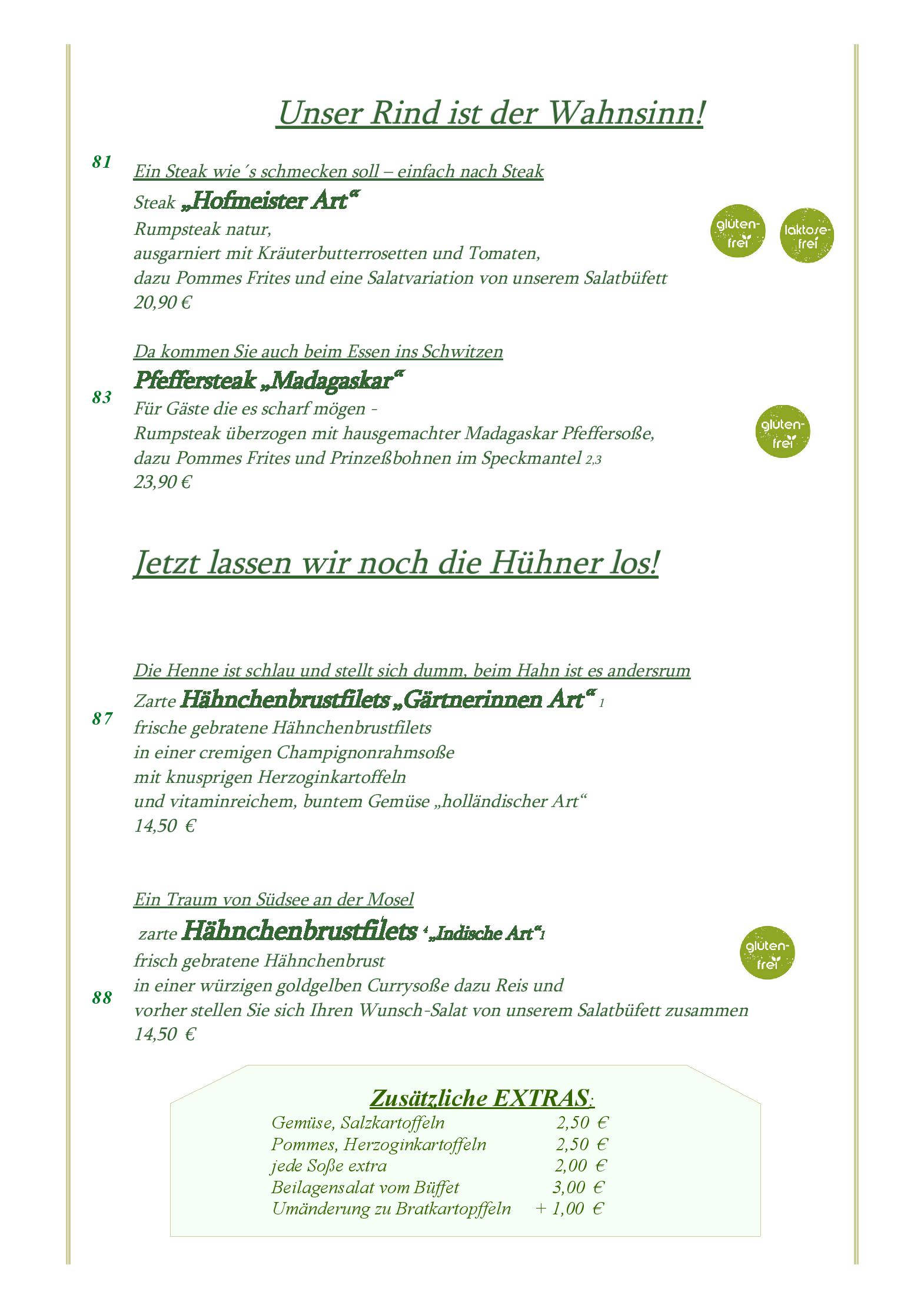 Speisekarte