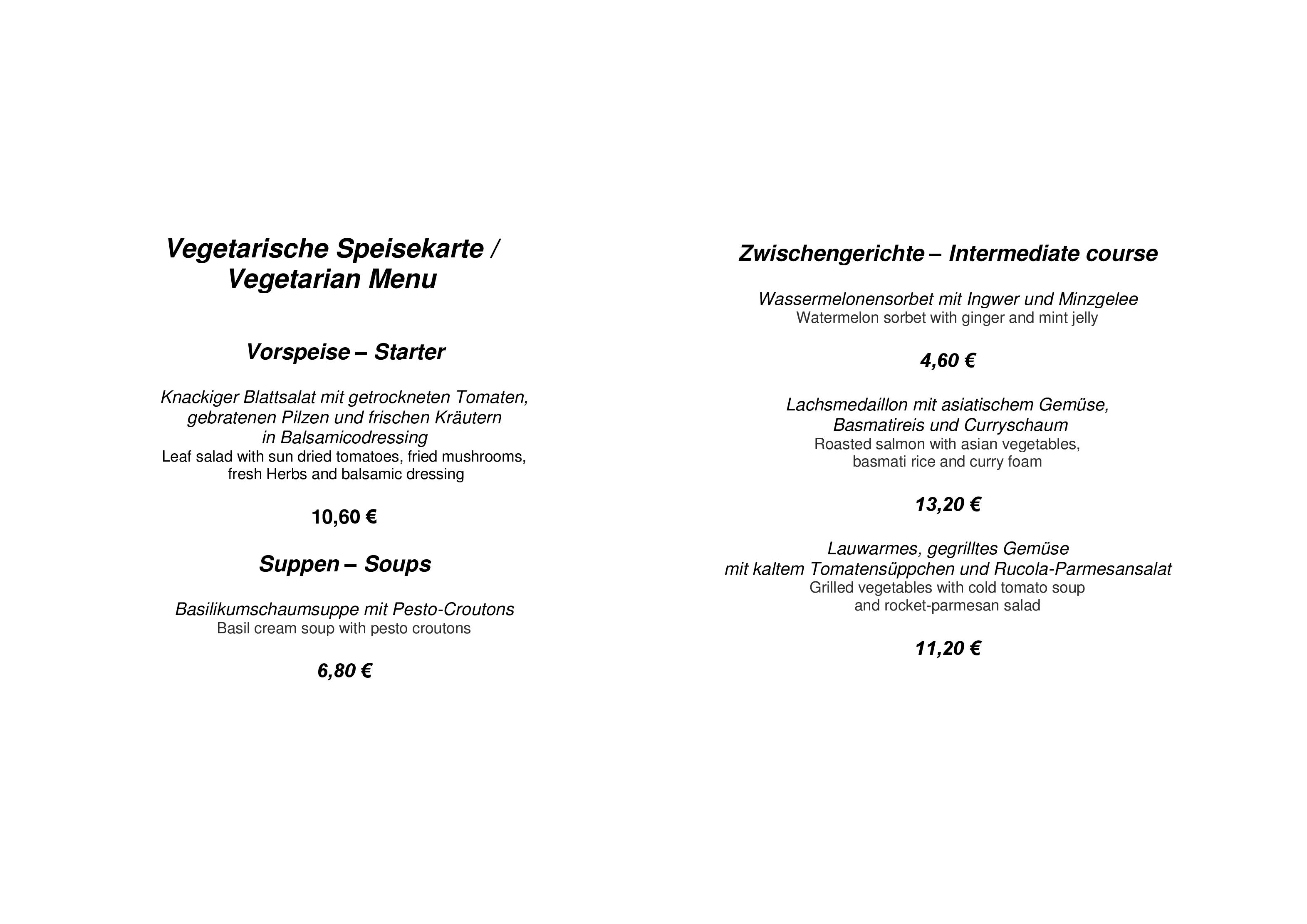 Speisekarte