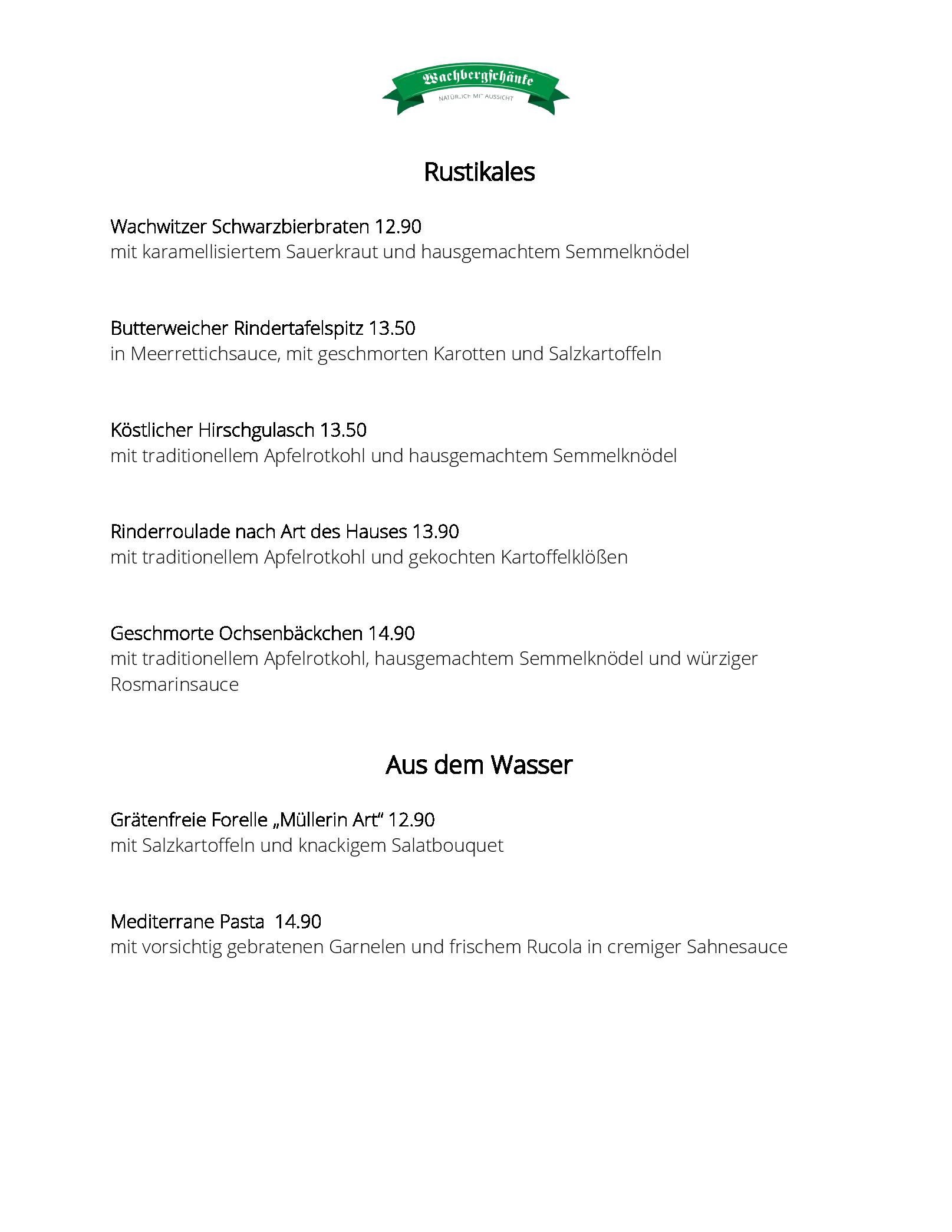 Speisekarte