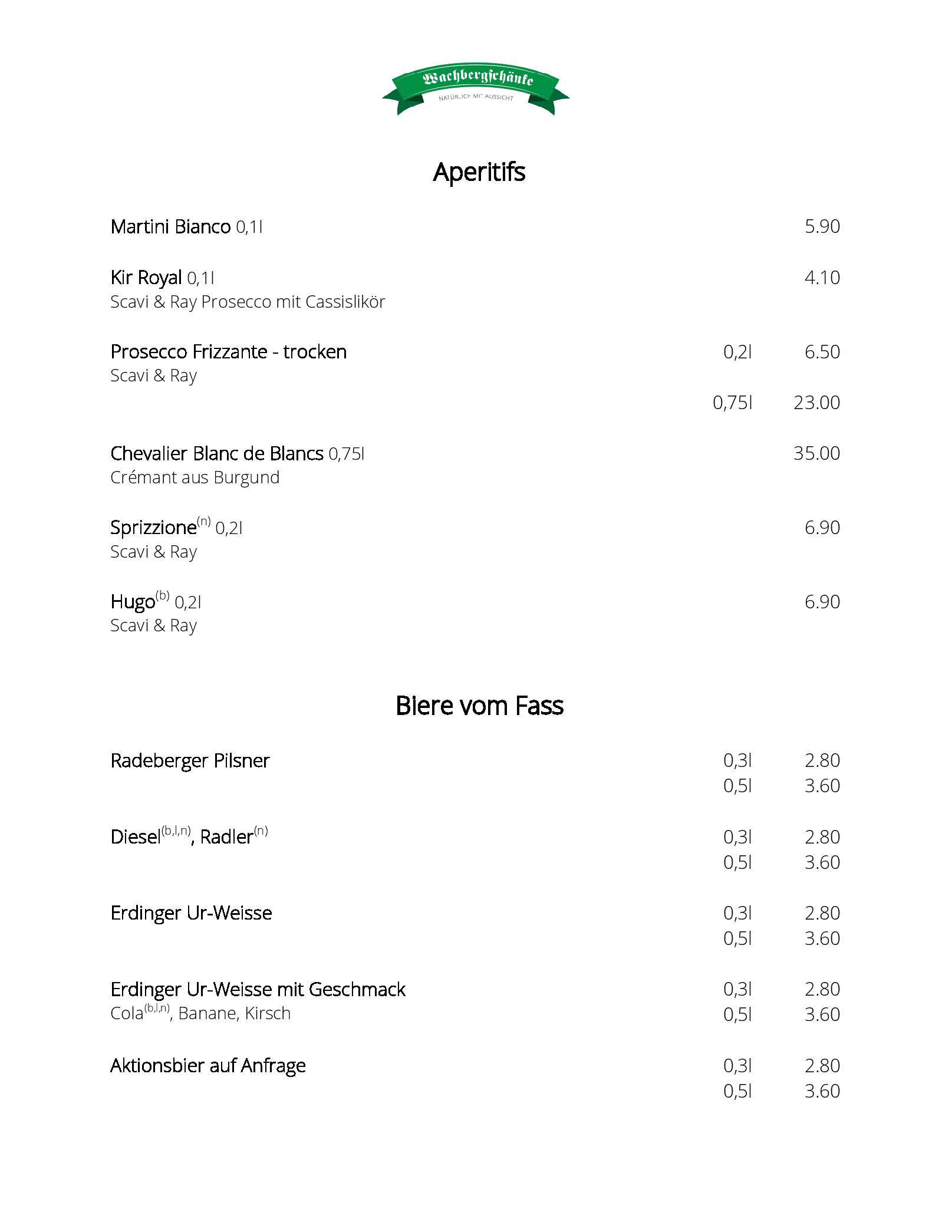 Speisekarte