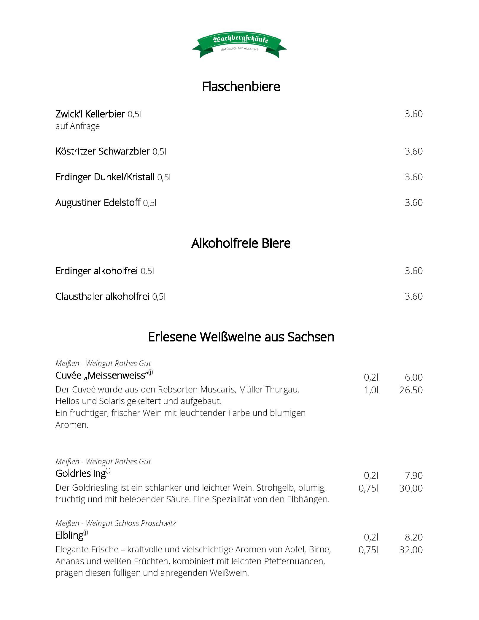 Speisekarte