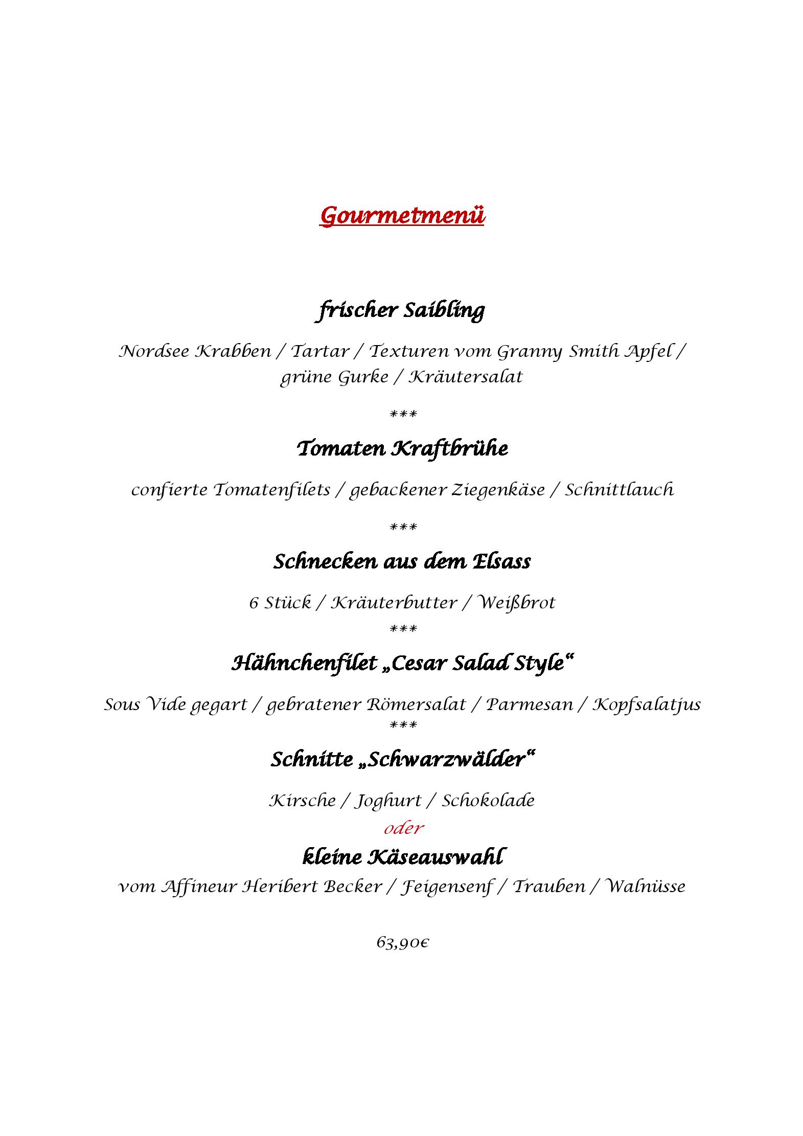 Speisekarte
