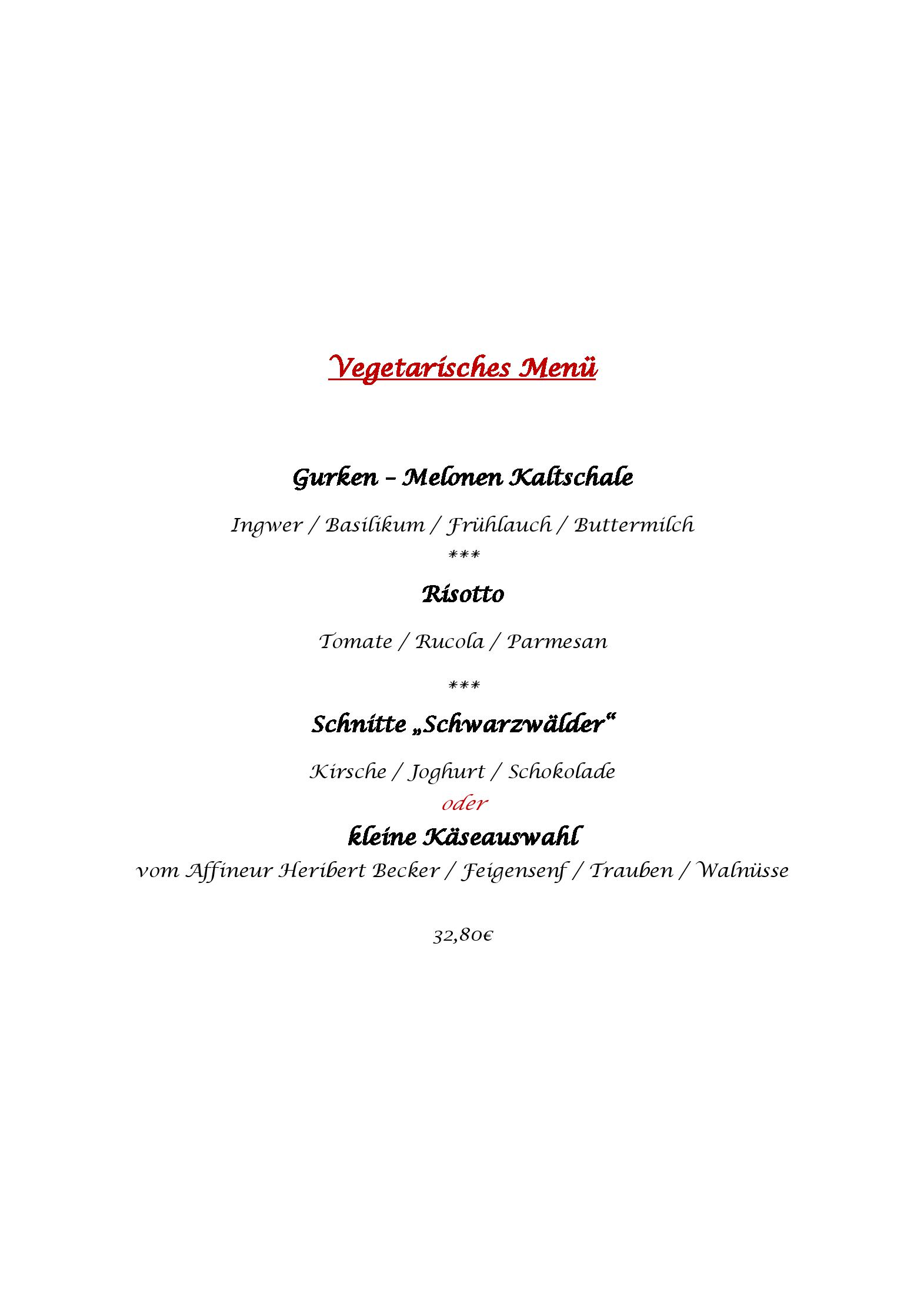 Speisekarte