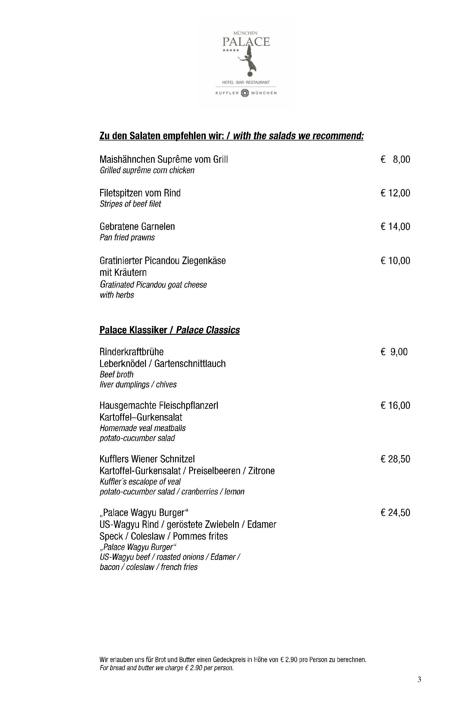 Speisekarte