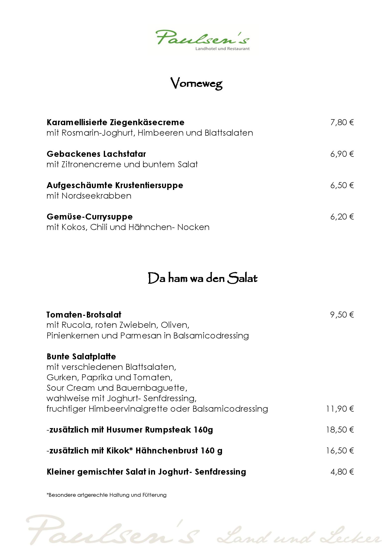 Speisekarte