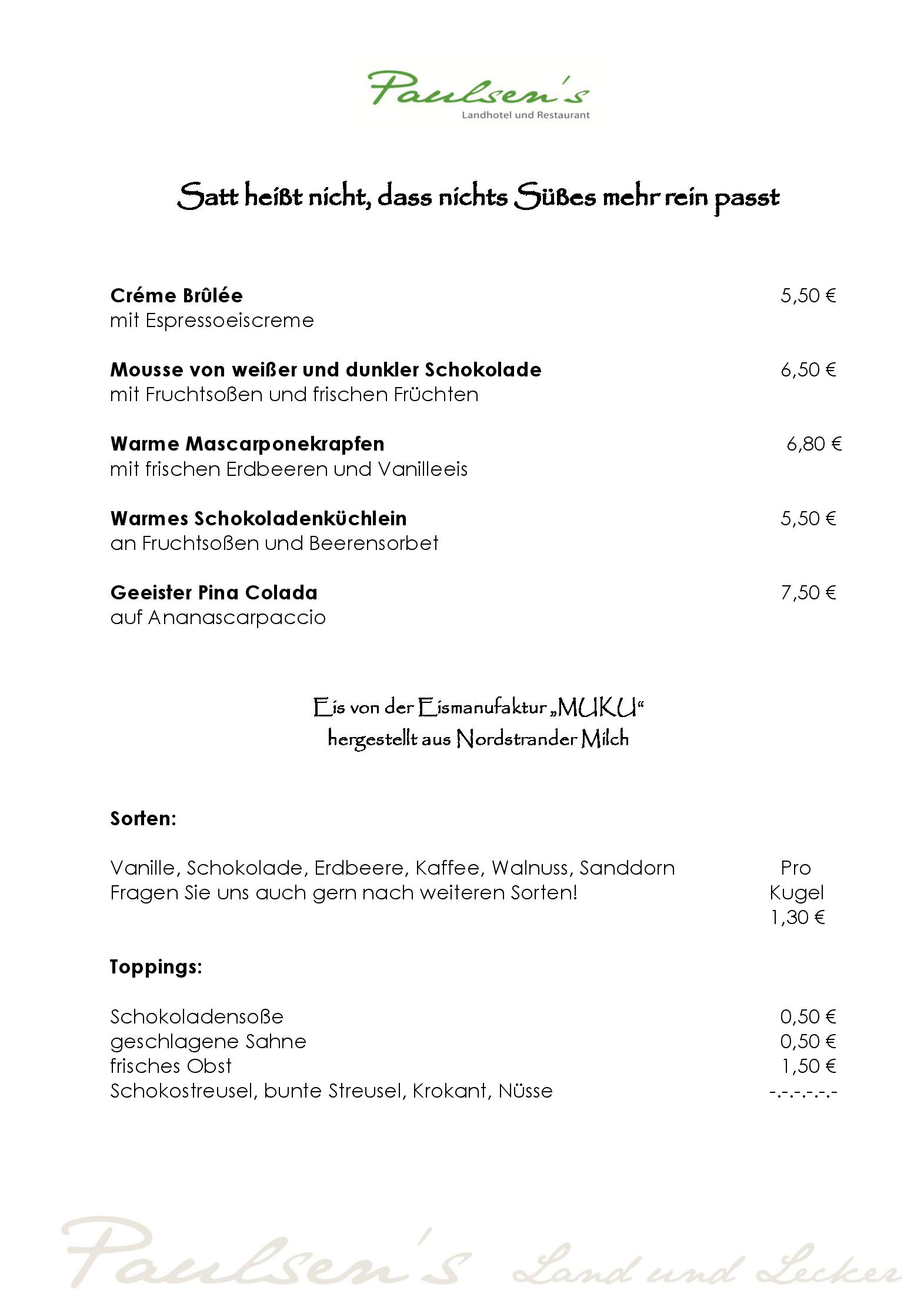 Speisekarte