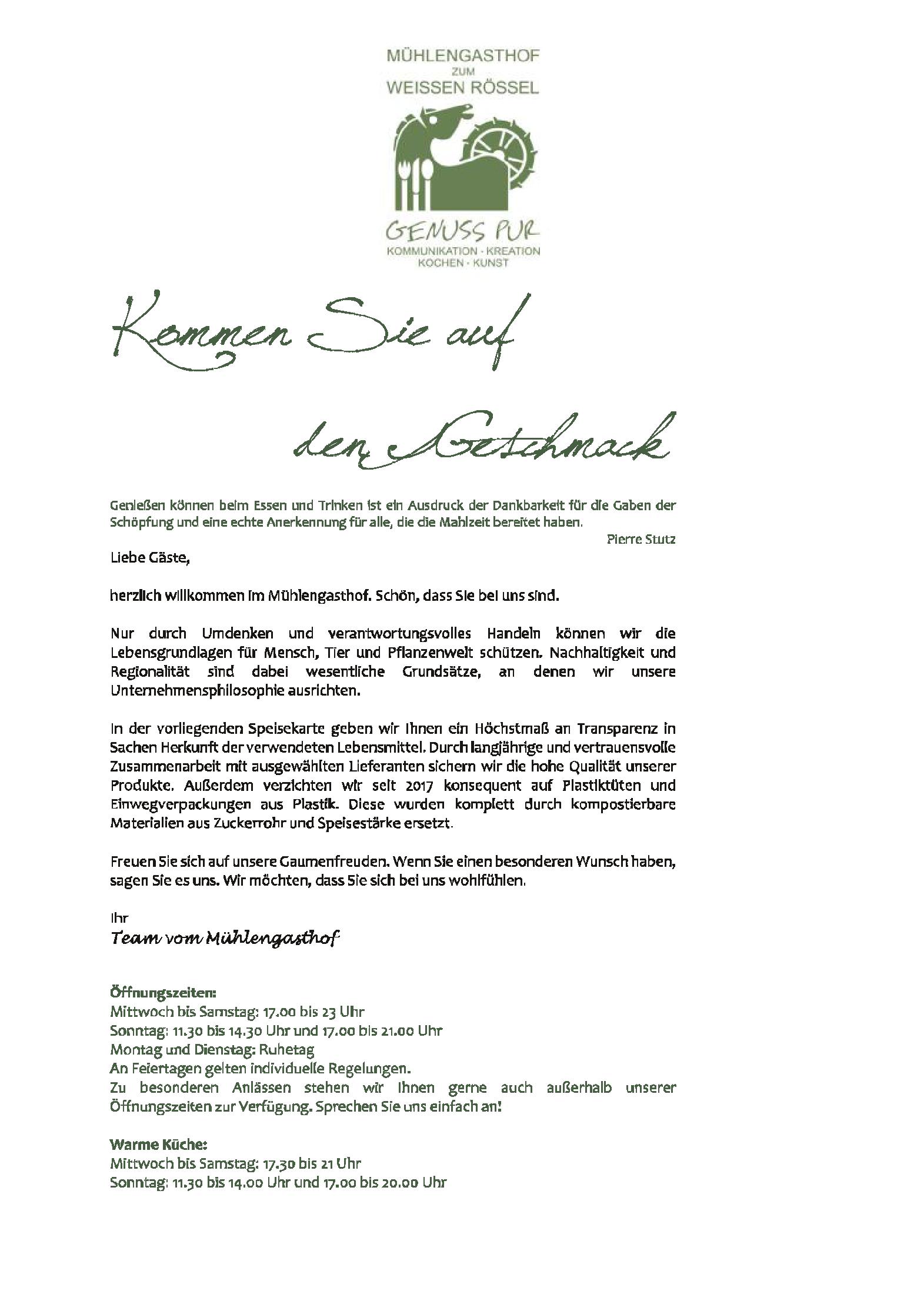 Speisekarte