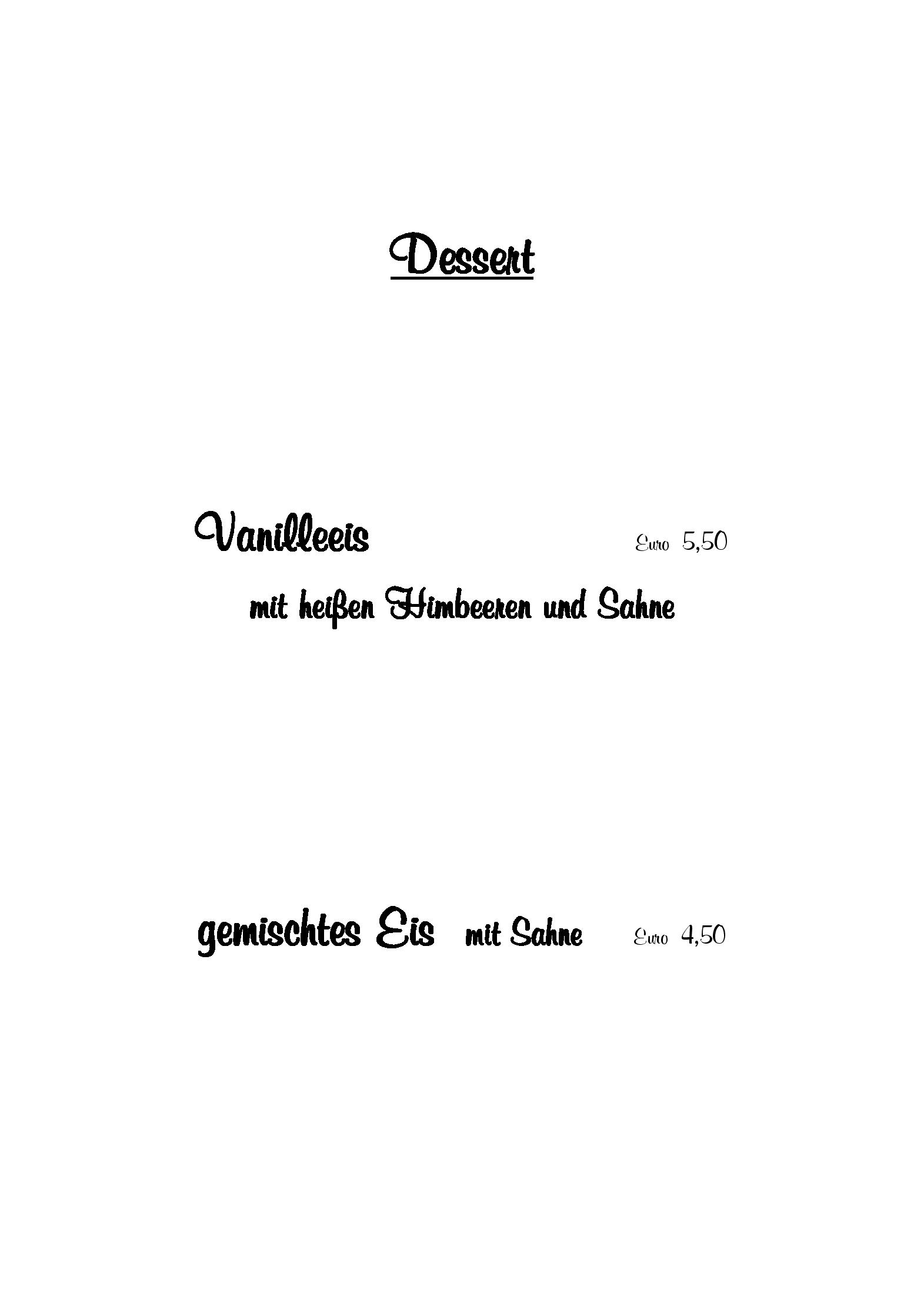 Speisekarte