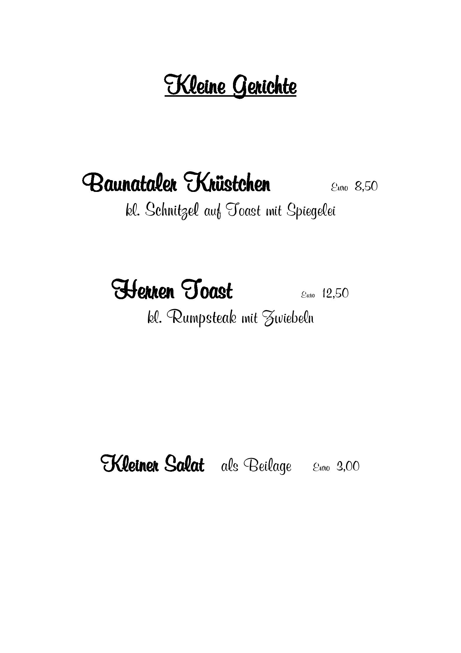 Speisekarte