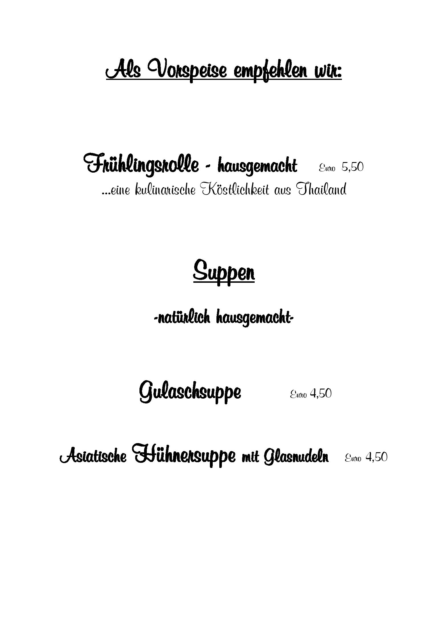 Speisekarte