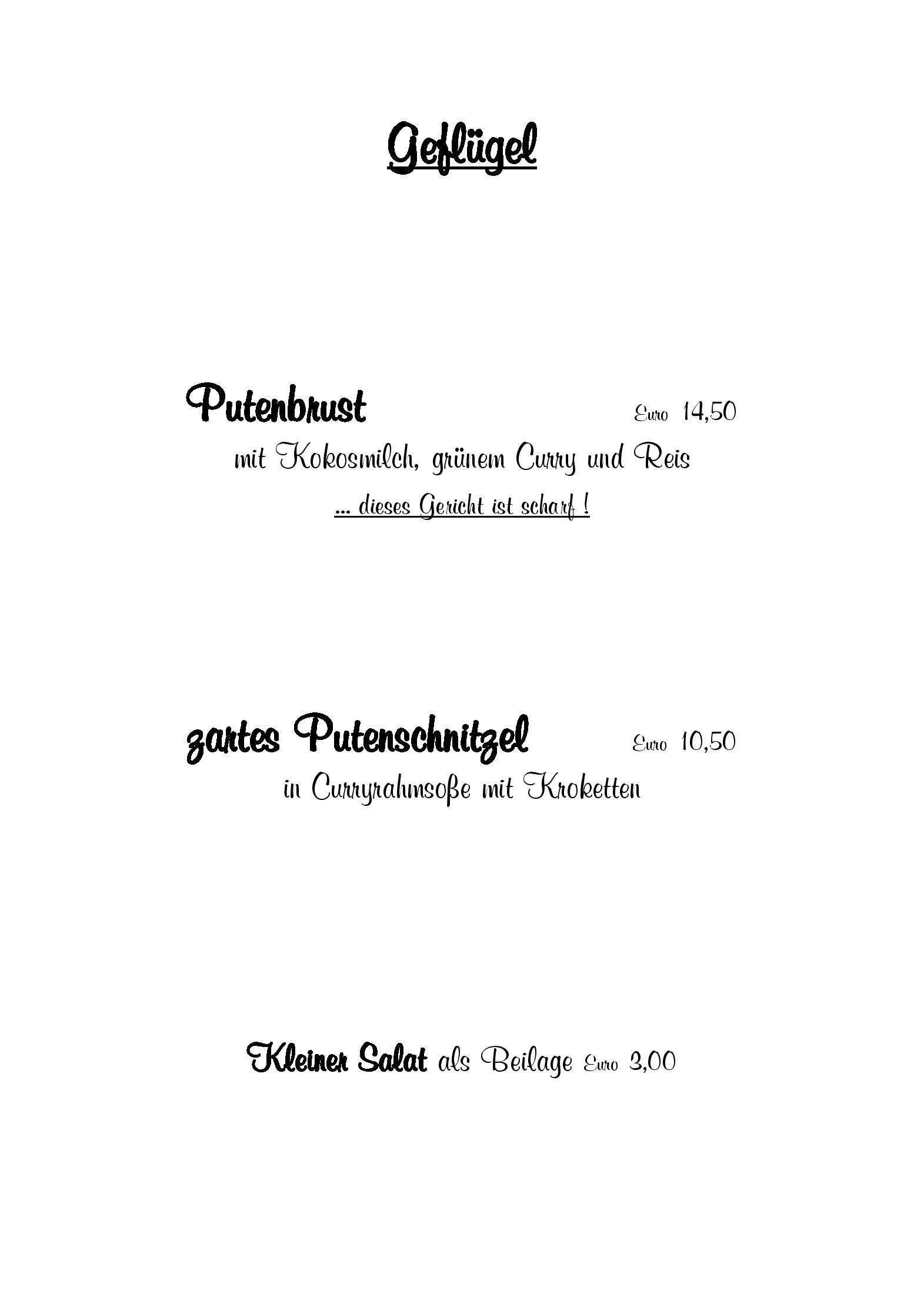 Speisekarte