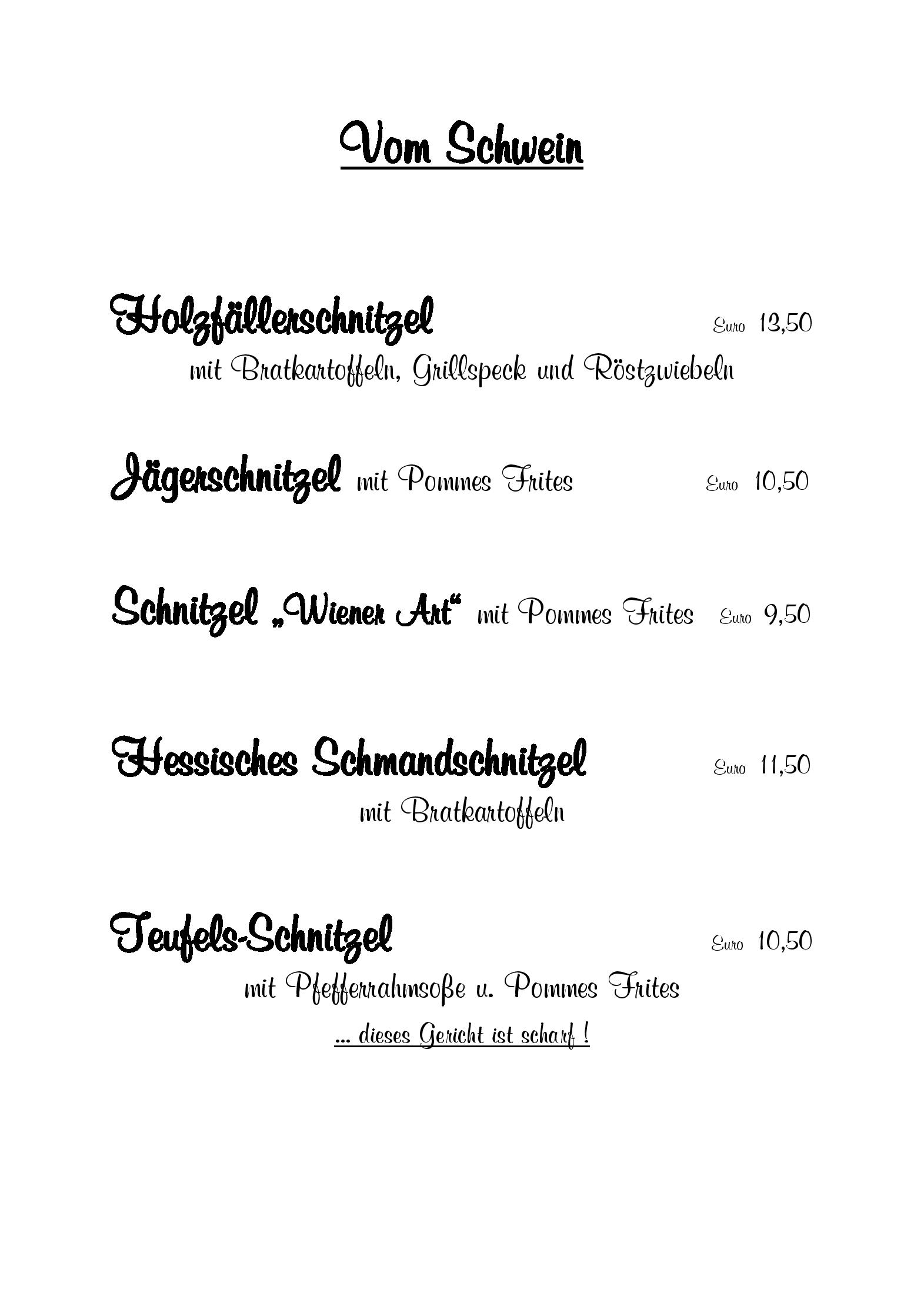 Speisekarte