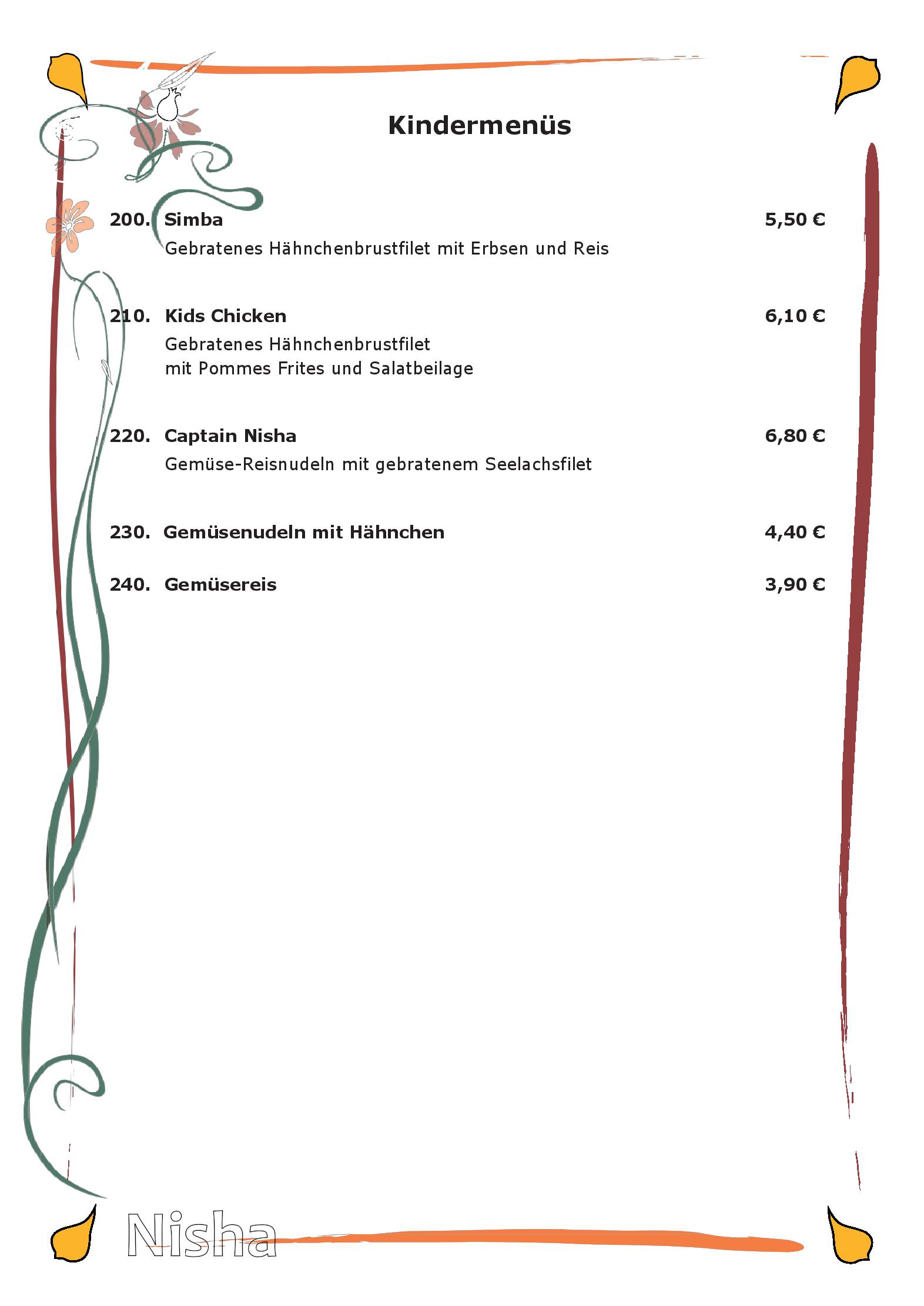 Speisekarte