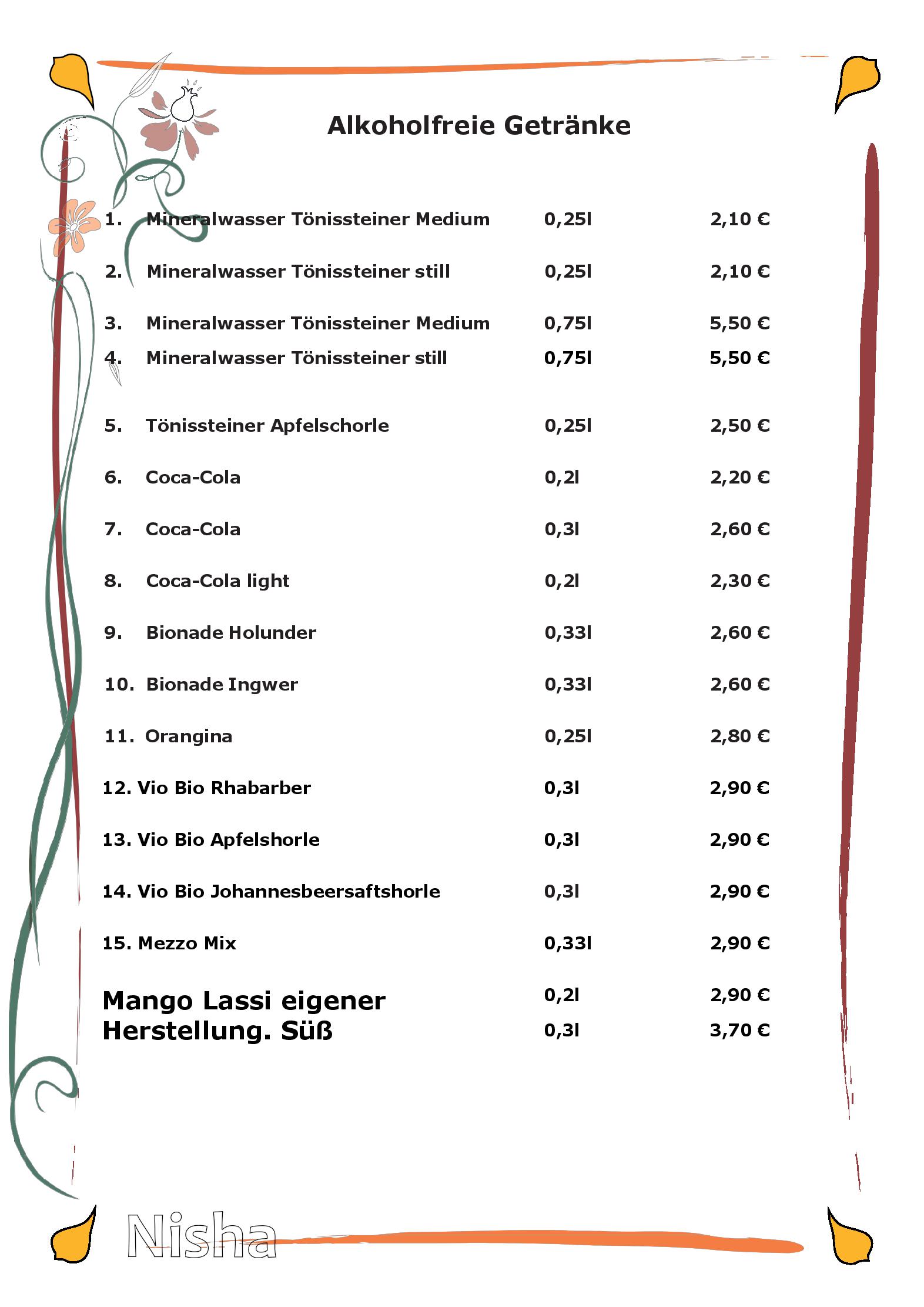 Speisekarte