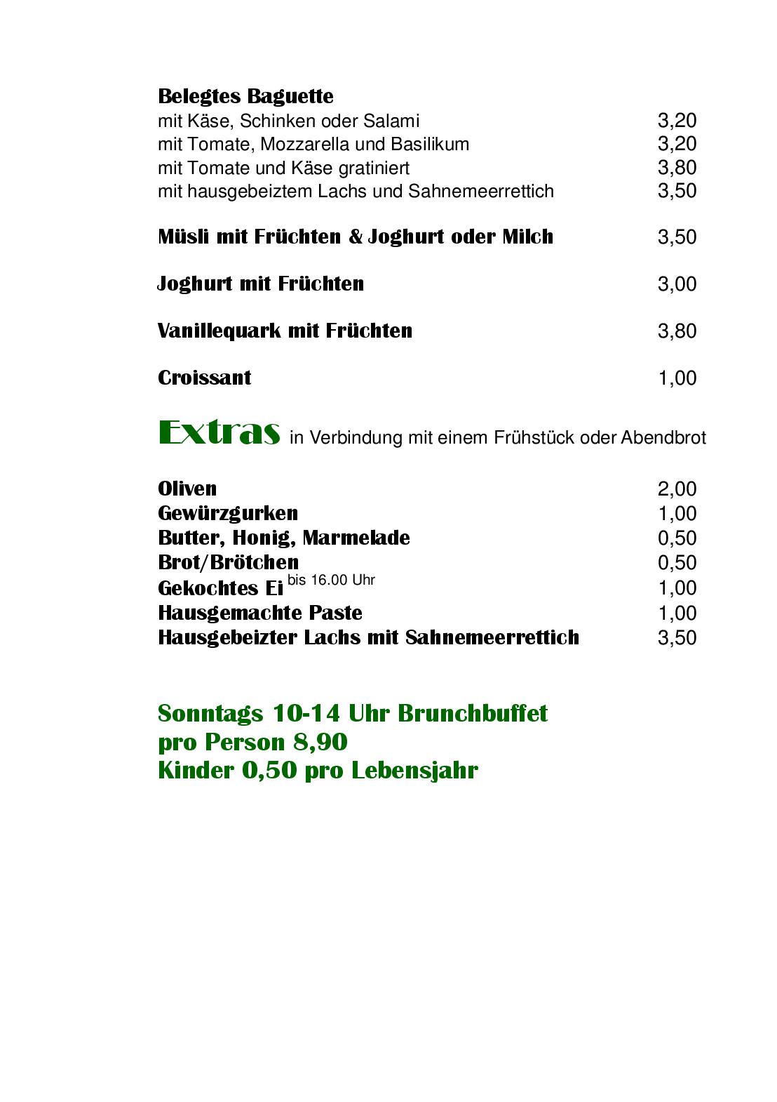 Speisekarte