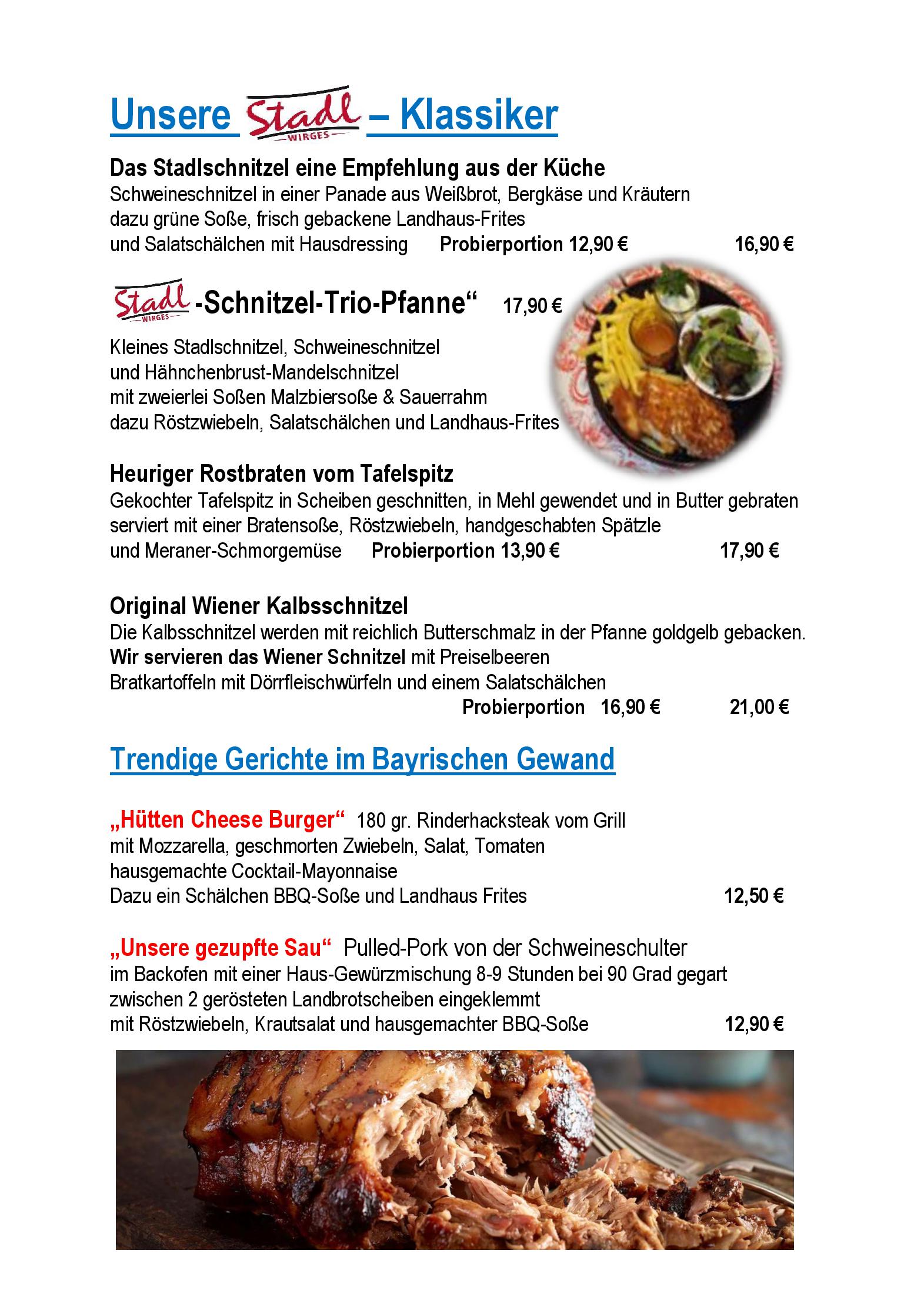Speisekarte