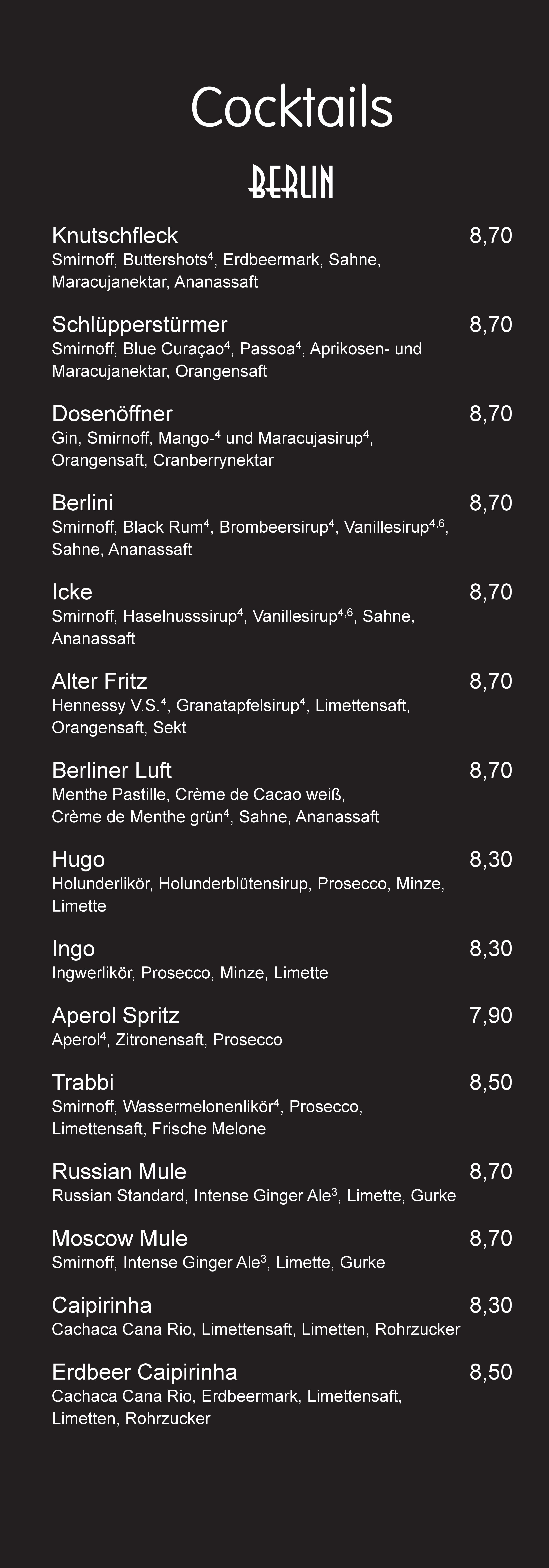 Speisekarte