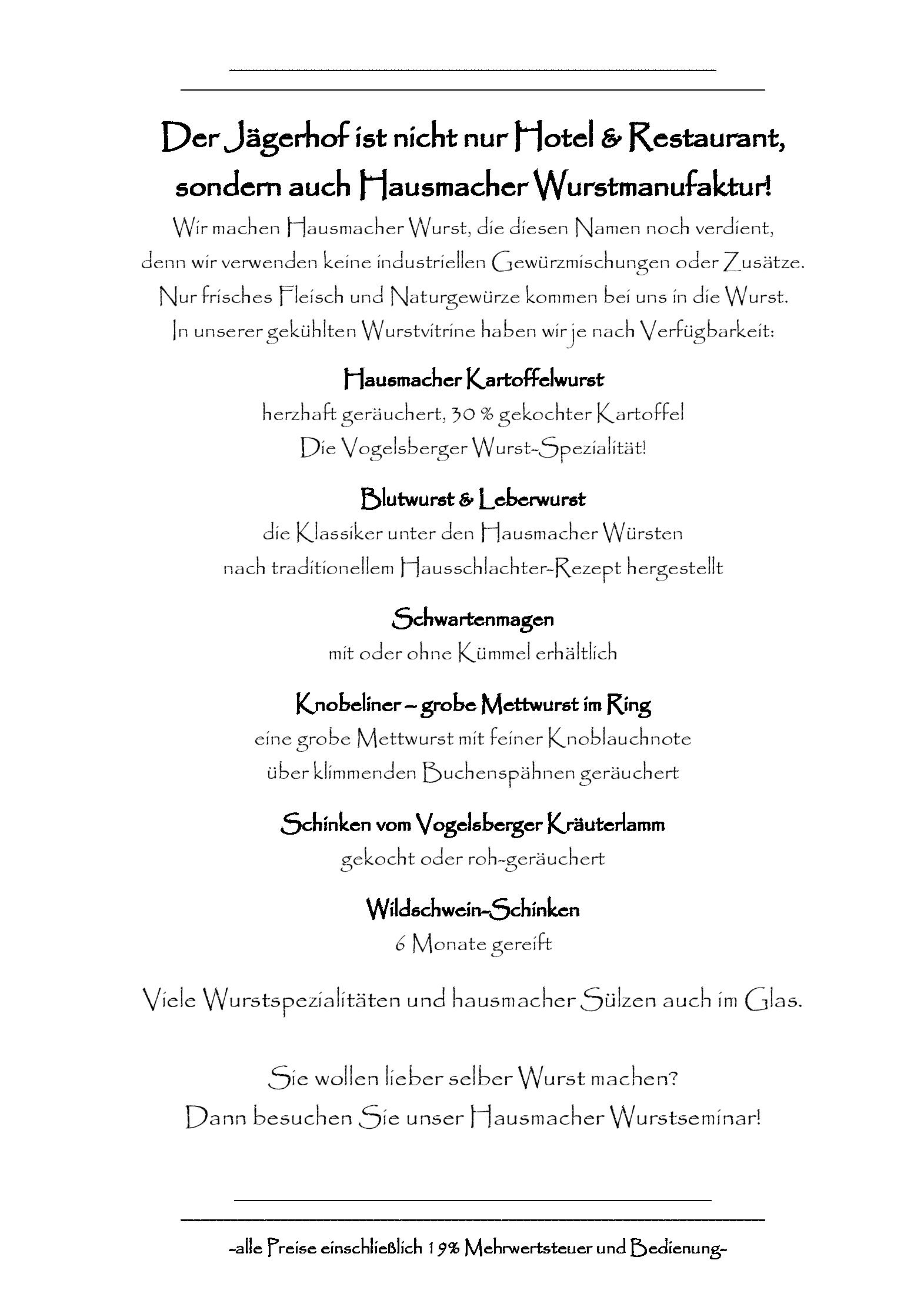 Speisekarte