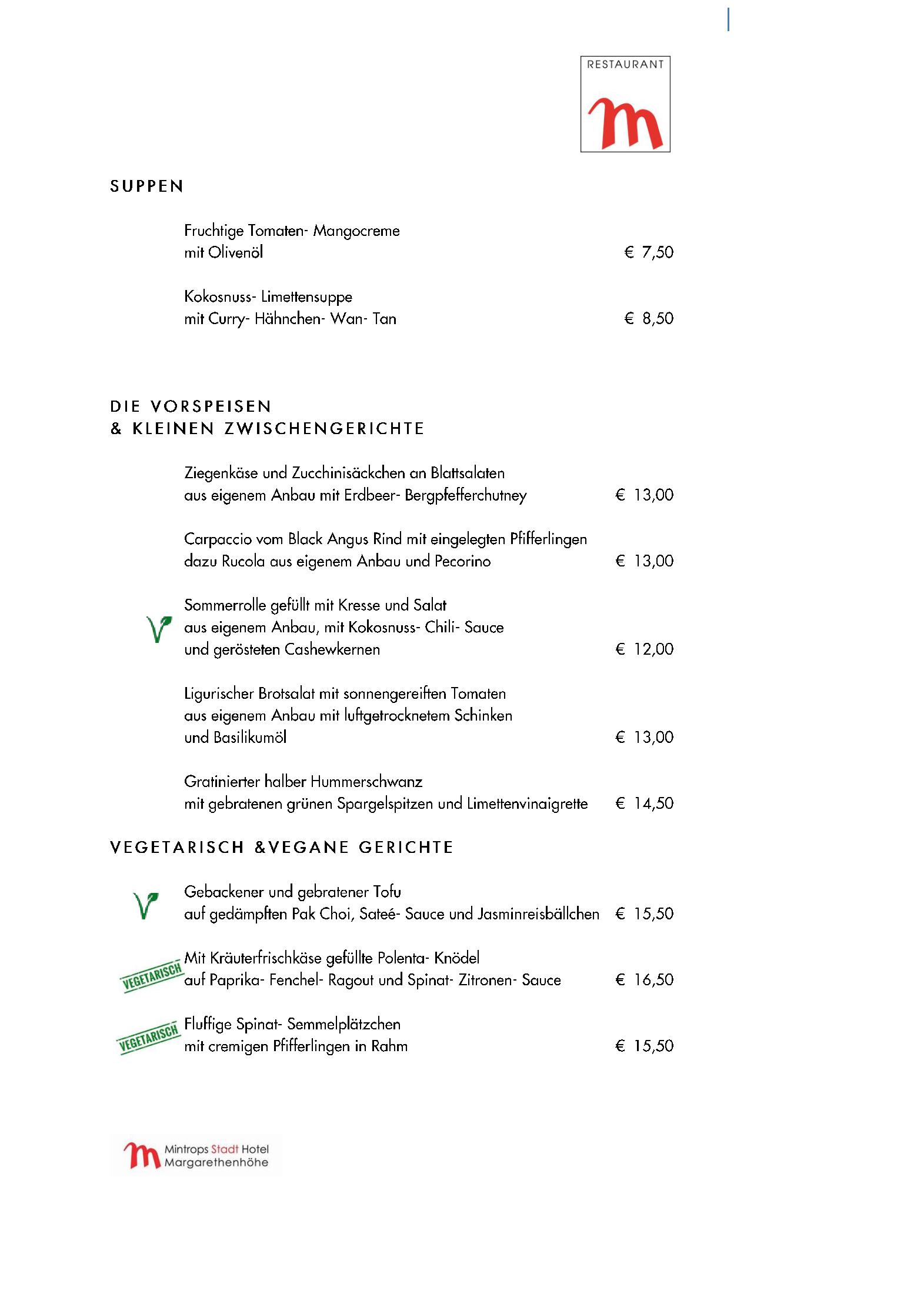 Speisekarte